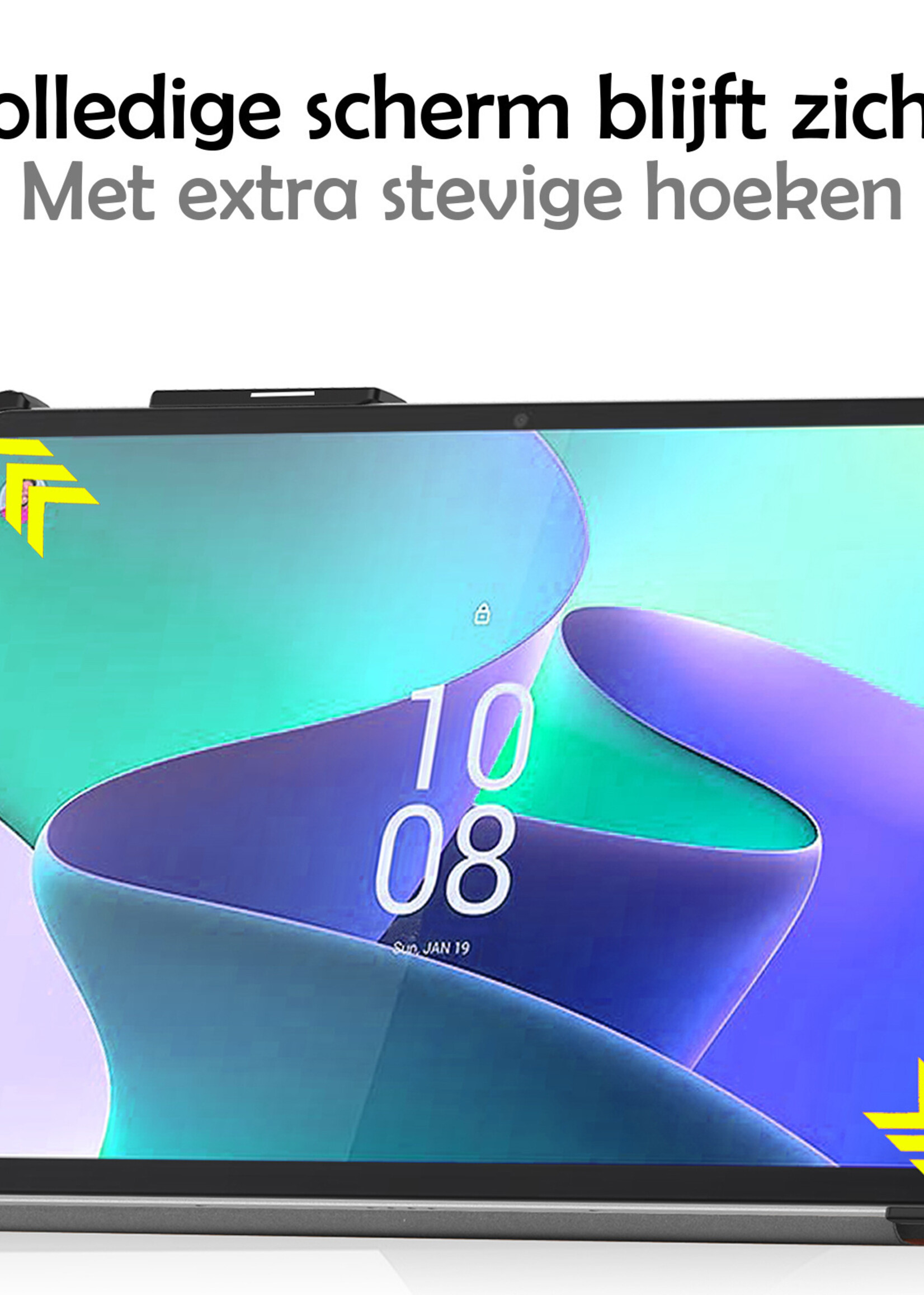 LUQ Hoes Geschikt voor Lenovo Tab P11 Pro Hoes Luxe Hoesje Case Met Uitsparing Geschikt voor Lenovo Pen Met Screenprotector - Hoesje Geschikt voor Lenovo Tab P11 Pro Hoes Cover - Rood