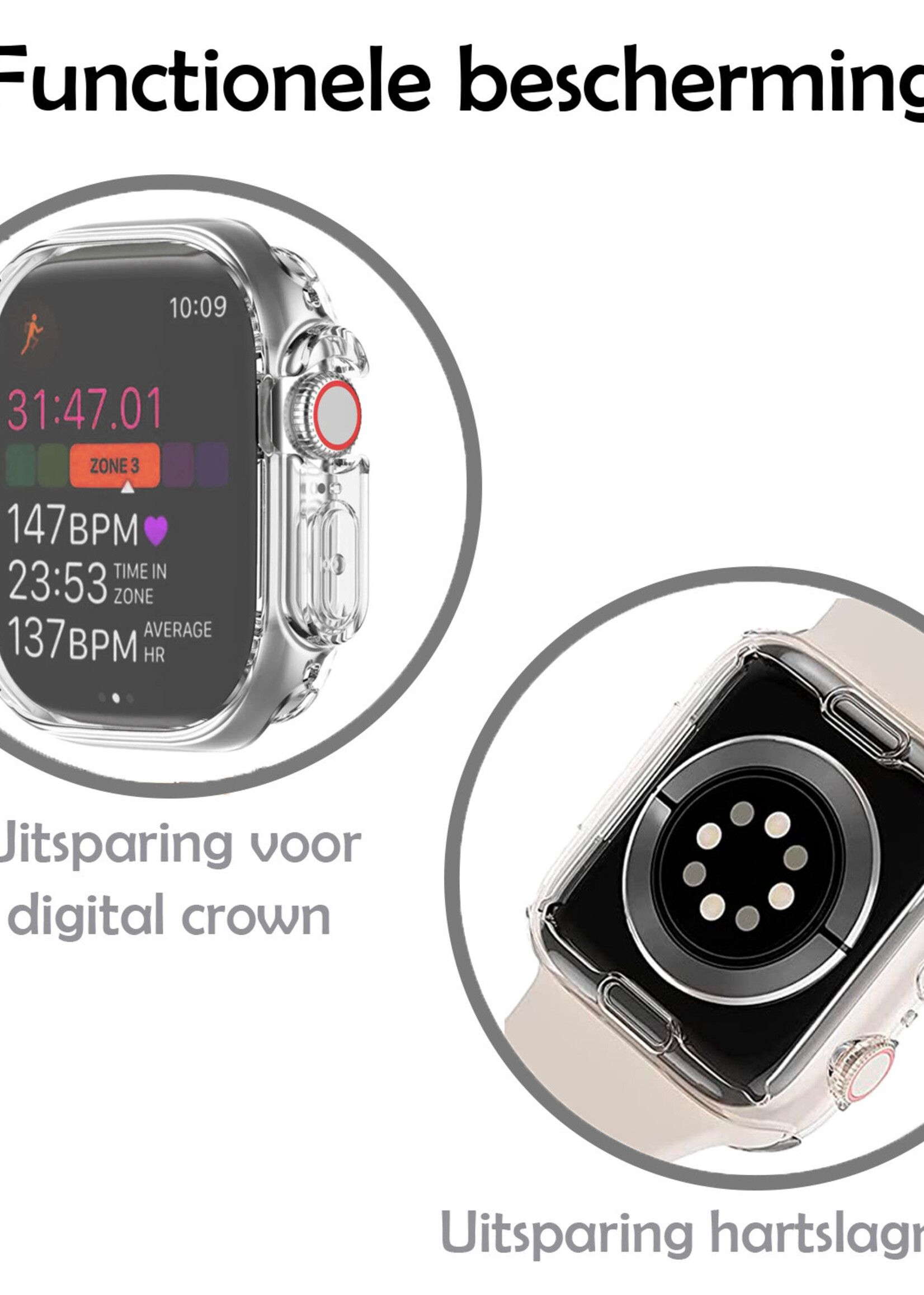 LUQ Siliconen Hoesje Geschikt voor Apple Watch Ultra Hoes Case - Hoes Geschikt voor Apple Watch Ultra (49 mm) Case - Transparant