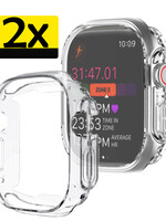 LUQ Apple Watch Ultra Hoesje Siliconen Transparant - 49 mm - 2 PACK
