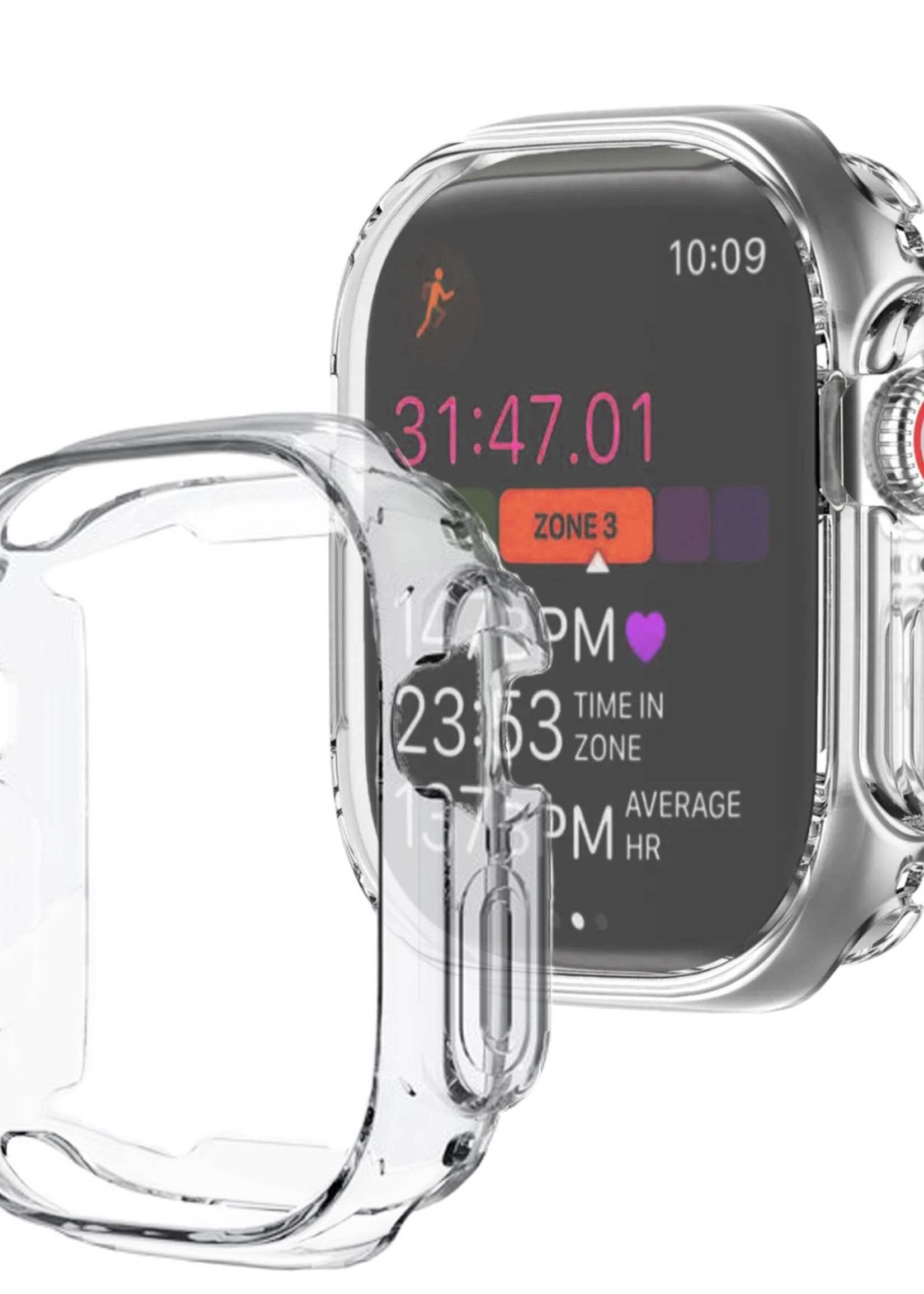 LUQ Siliconen Hoesje Geschikt voor Apple Watch Ultra Hoes Case - Hoes Geschikt voor Apple Watch Ultra (49 mm) Case - Transparant