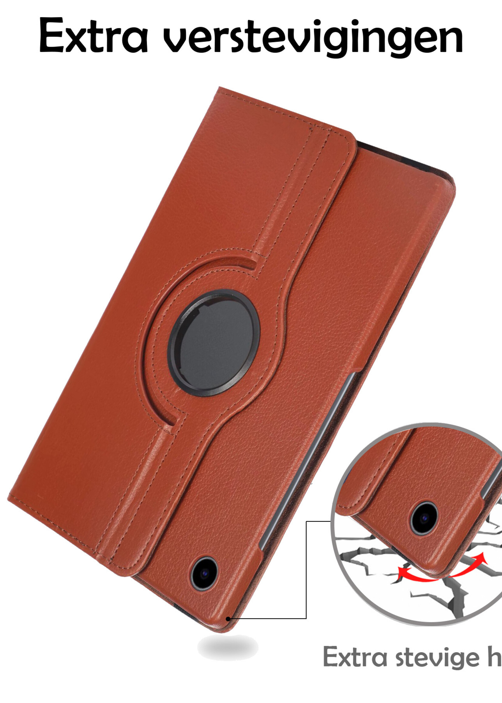 LUQ Hoes Geschikt voor Samsung Galaxy Tab A8 Hoes 360 Draaibaar Hoesje Case - Hoesje Geschikt voor Samsung Tab A8 Hoes Cover - Bruin