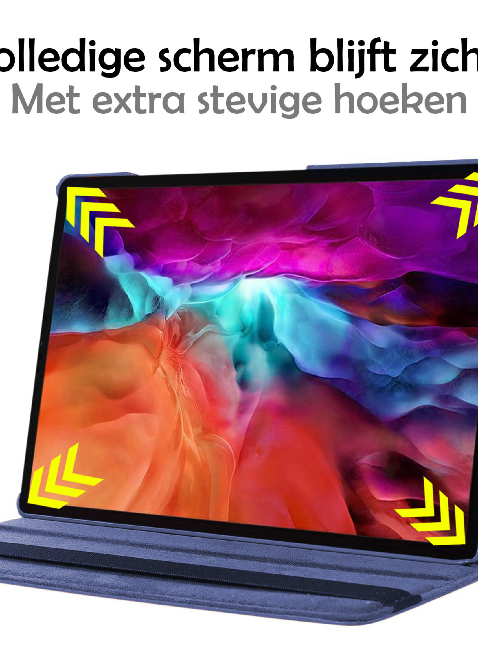 LUQ Hoes Geschikt voor Samsung Galaxy Tab A8 Hoes 360 Draaibaar Hoesje Case - Hoesje Geschikt voor Samsung Tab A8 Hoes Cover - Donkerblauw