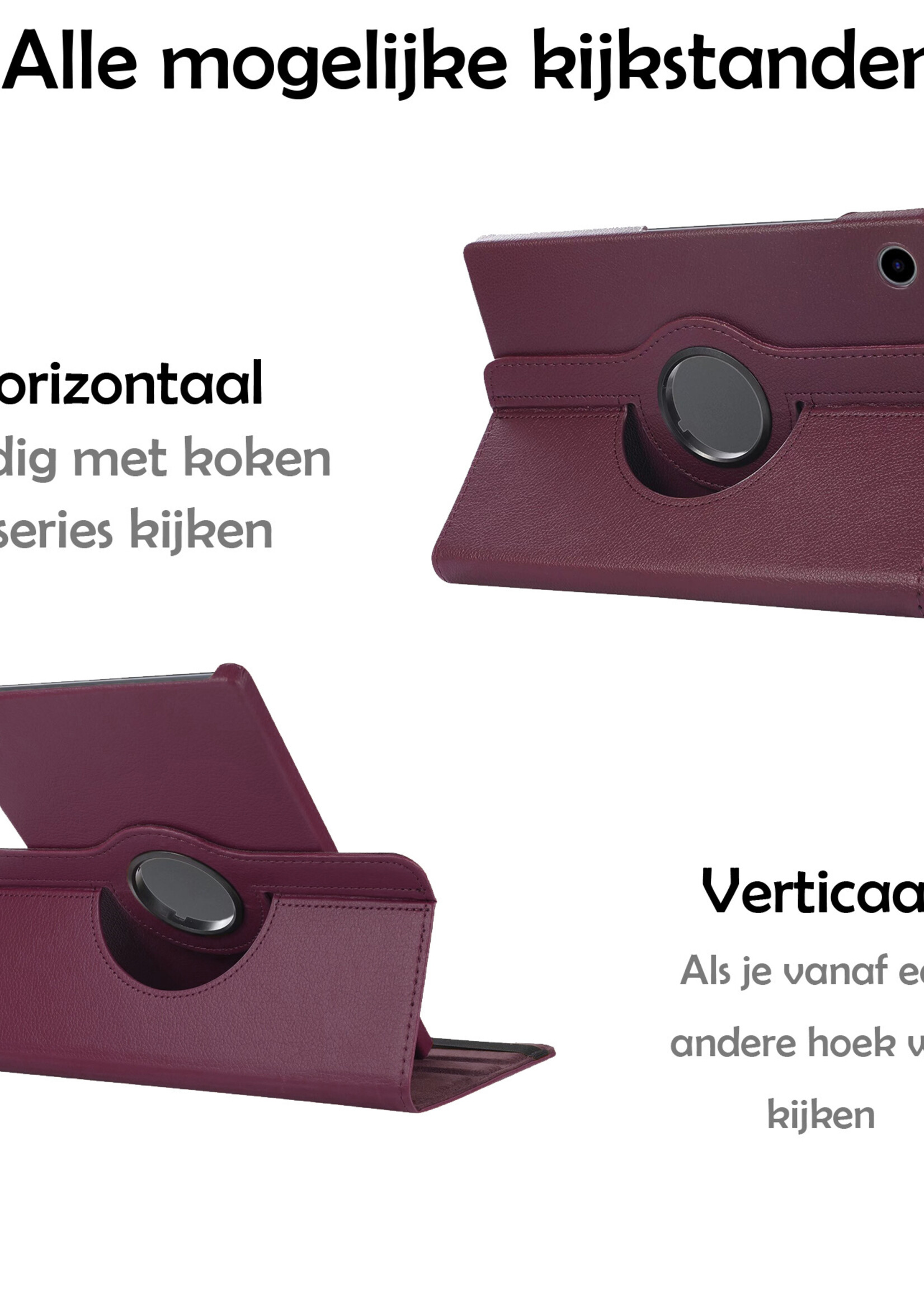 LUQ Hoes Geschikt voor Samsung Galaxy Tab A8 Hoes 360 Draaibaar Hoesje Case - Hoesje Geschikt voor Samsung Tab A8 Hoes Cover - Paars