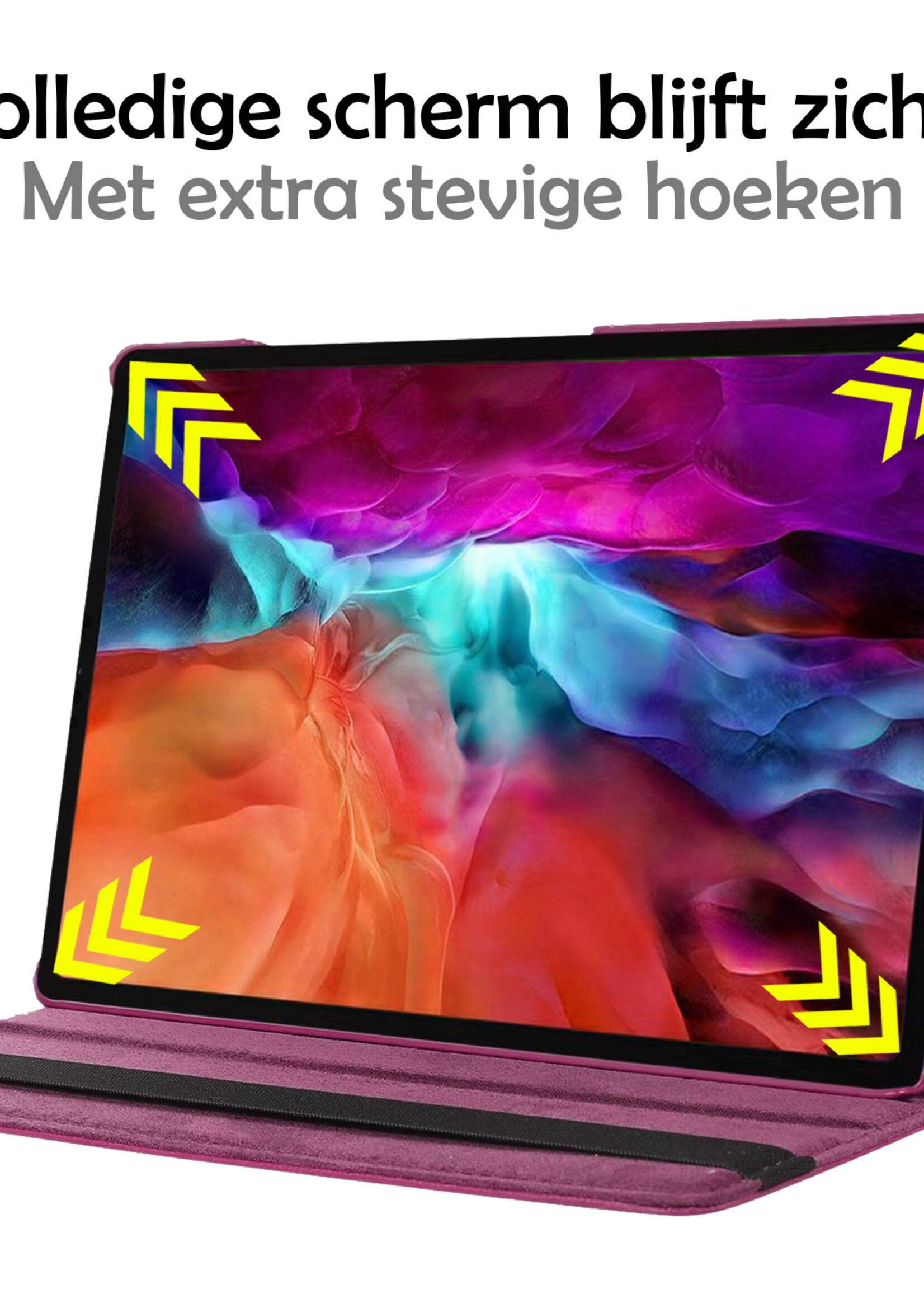 LUQ Hoes Geschikt voor Samsung Galaxy Tab A8 Hoes 360 Draaibaar Hoesje Case - Hoesje Geschikt voor Samsung Tab A8 Hoes Cover - Paars