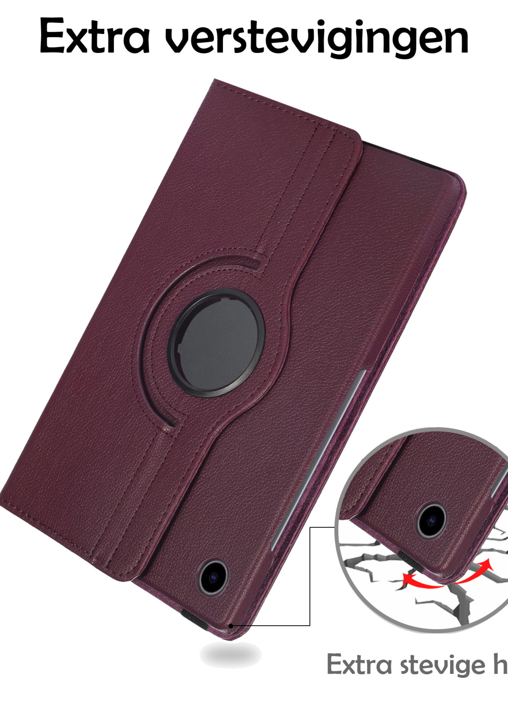 LUQ Hoes Geschikt voor Samsung Galaxy Tab A8 Hoes 360 Draaibaar Hoesje Case - Hoesje Geschikt voor Samsung Tab A8 Hoes Cover - Paars