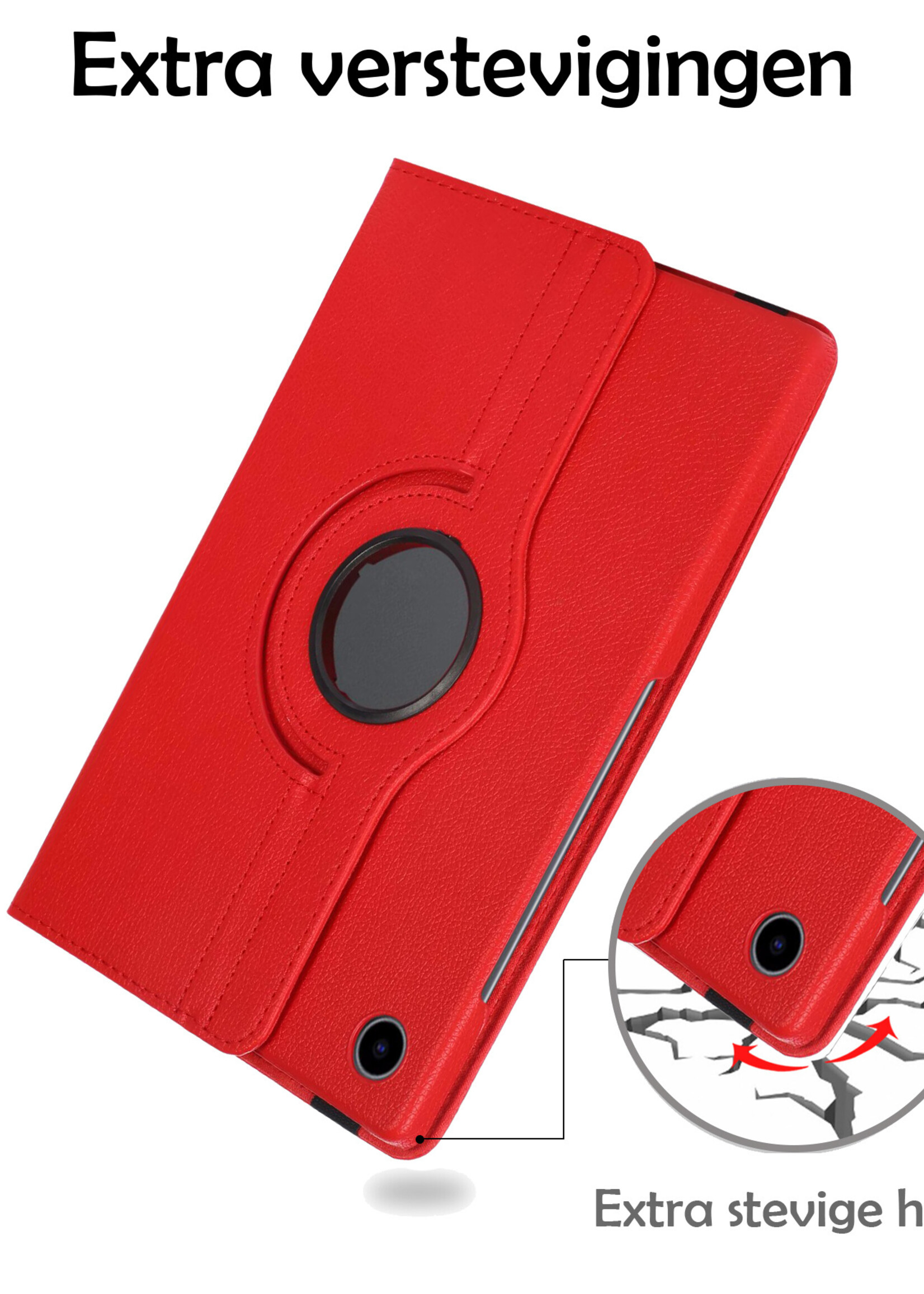 LUQ Hoes Geschikt voor Samsung Galaxy Tab A8 Hoes 360 Draaibaar Hoesje Case - Hoesje Geschikt voor Samsung Tab A8 Hoes Cover - Rood