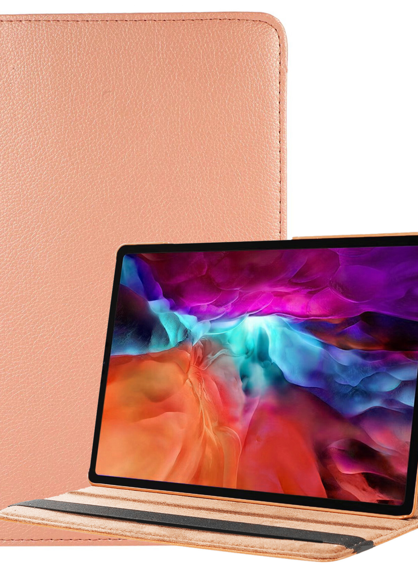 LUQ Hoes Geschikt voor Samsung Galaxy Tab A8 Hoes 360 Draaibaar Hoesje Case - Hoesje Geschikt voor Samsung Tab A8 Hoes Cover - Rosé goud