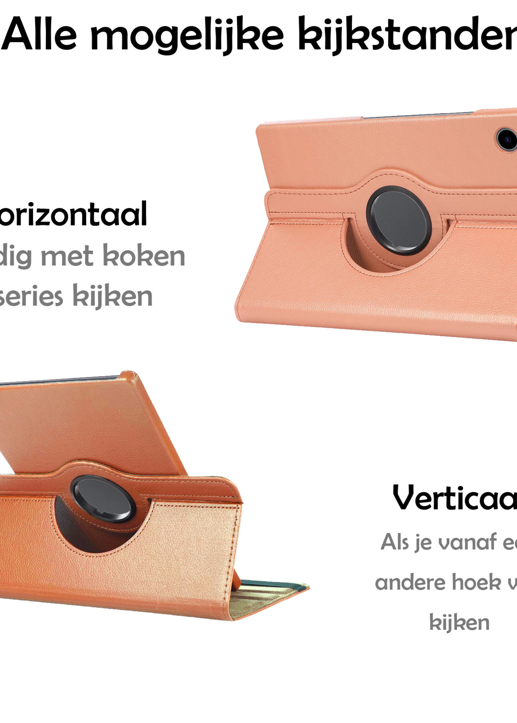 LUQ Hoes Geschikt voor Samsung Galaxy Tab A8 Hoes 360 Draaibaar Hoesje Case - Hoesje Geschikt voor Samsung Tab A8 Hoes Cover - Rosé goud