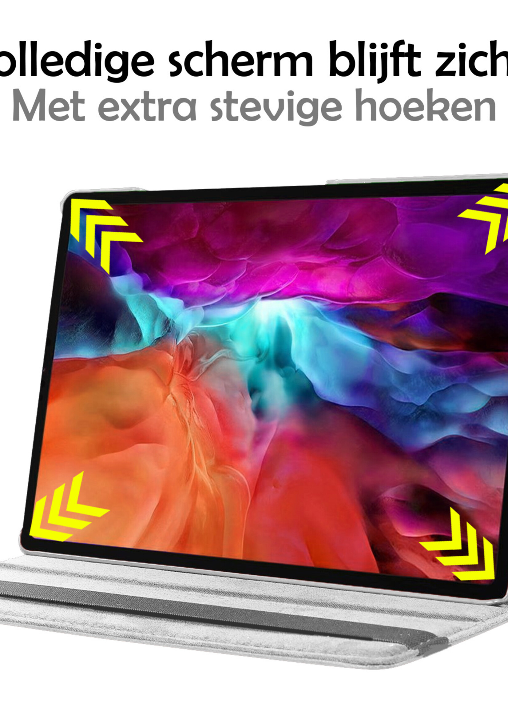 LUQ Hoes Geschikt voor Samsung Galaxy Tab A8 Hoes 360 Draaibaar Hoesje Case - Hoesje Geschikt voor Samsung Tab A8 Hoes Cover - Zilver