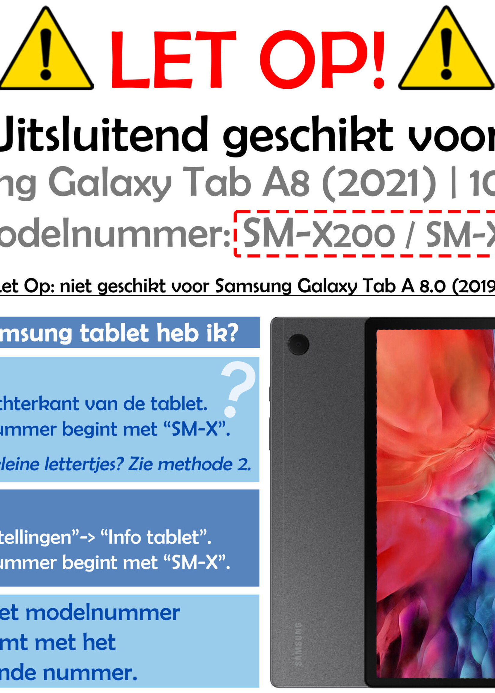 LUQ Hoes Geschikt voor Samsung Galaxy Tab A8 Hoes 360 Draaibaar Hoesje Case - Hoesje Geschikt voor Samsung Tab A8 Hoes Cover - Zwart