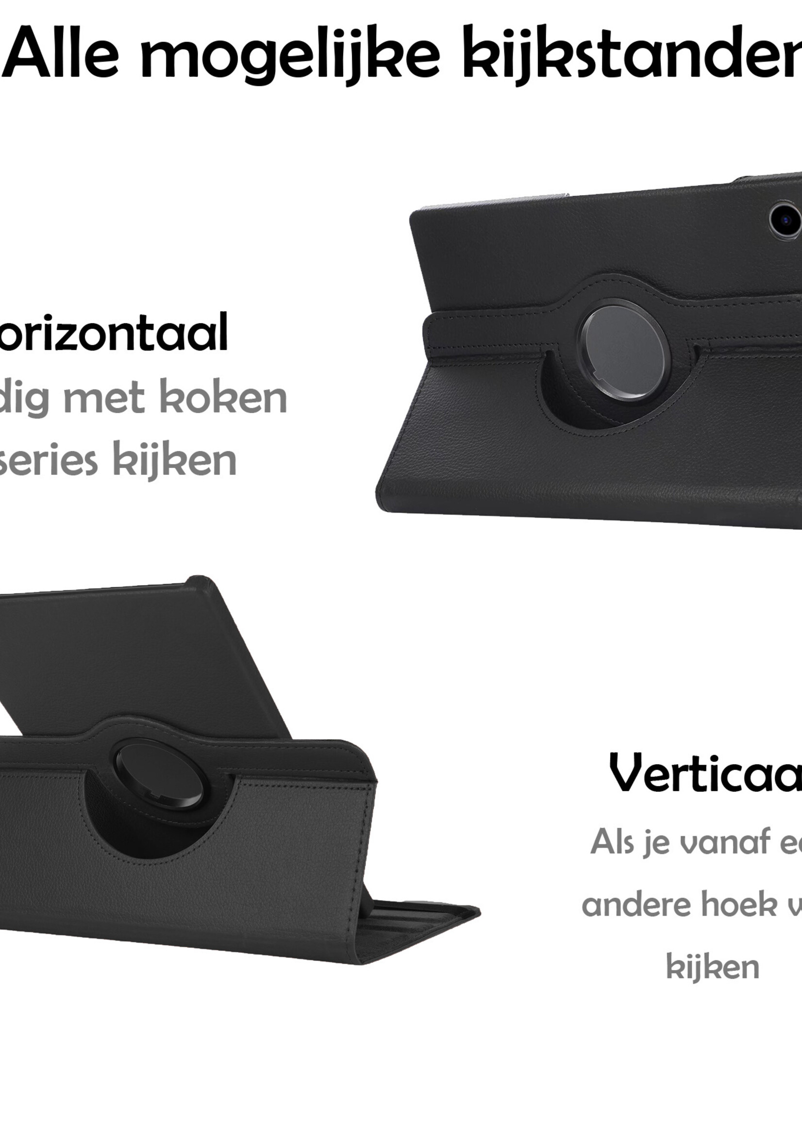 LUQ Hoes Geschikt voor Samsung Galaxy Tab A8 Hoes 360 Draaibaar Hoesje Case - Hoesje Geschikt voor Samsung Tab A8 Hoes Cover - Zwart