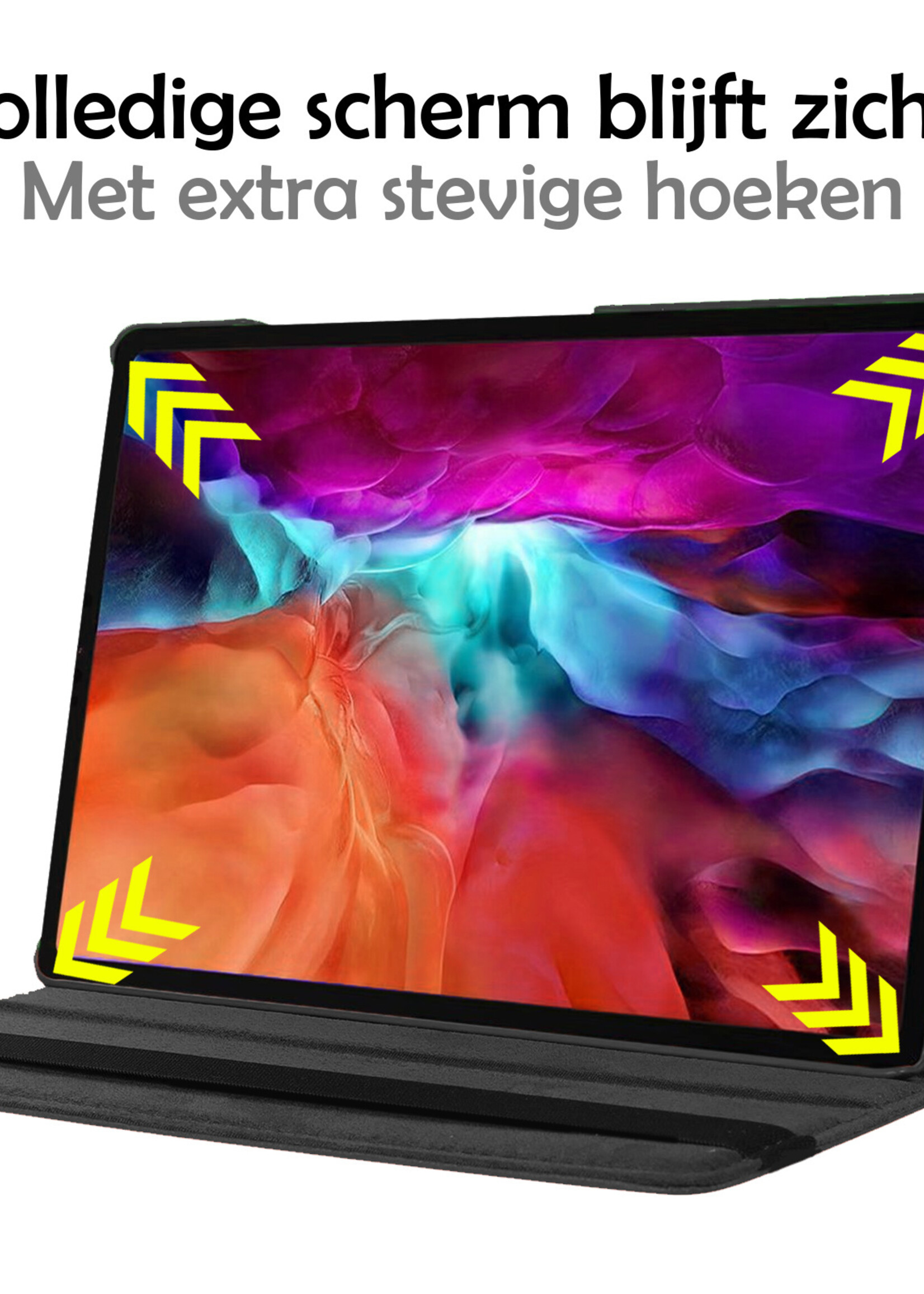 LUQ Hoes Geschikt voor Samsung Galaxy Tab A8 Hoes 360 Draaibaar Hoesje Case - Hoesje Geschikt voor Samsung Tab A8 Hoes Cover - Zwart