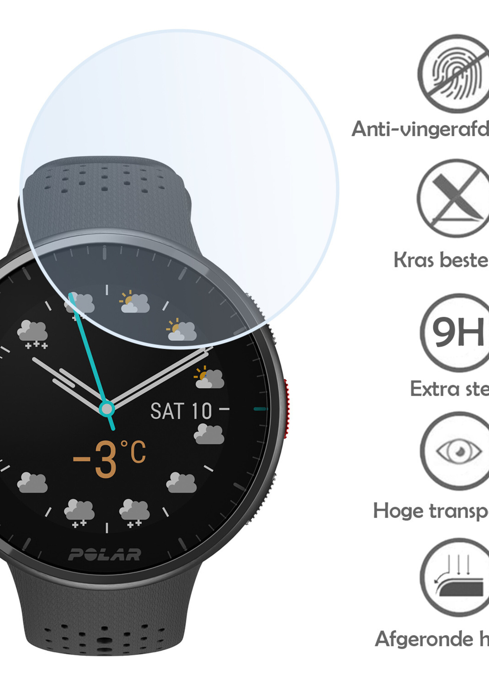 LUQ Screenprotector Geschikt voor Polar Pacer Pro Screenprotector Bescherm Glas Screen Protector - Screenprotector Geschikt voor Polar Pacer Pro Gehard Glas - 2 Stuks