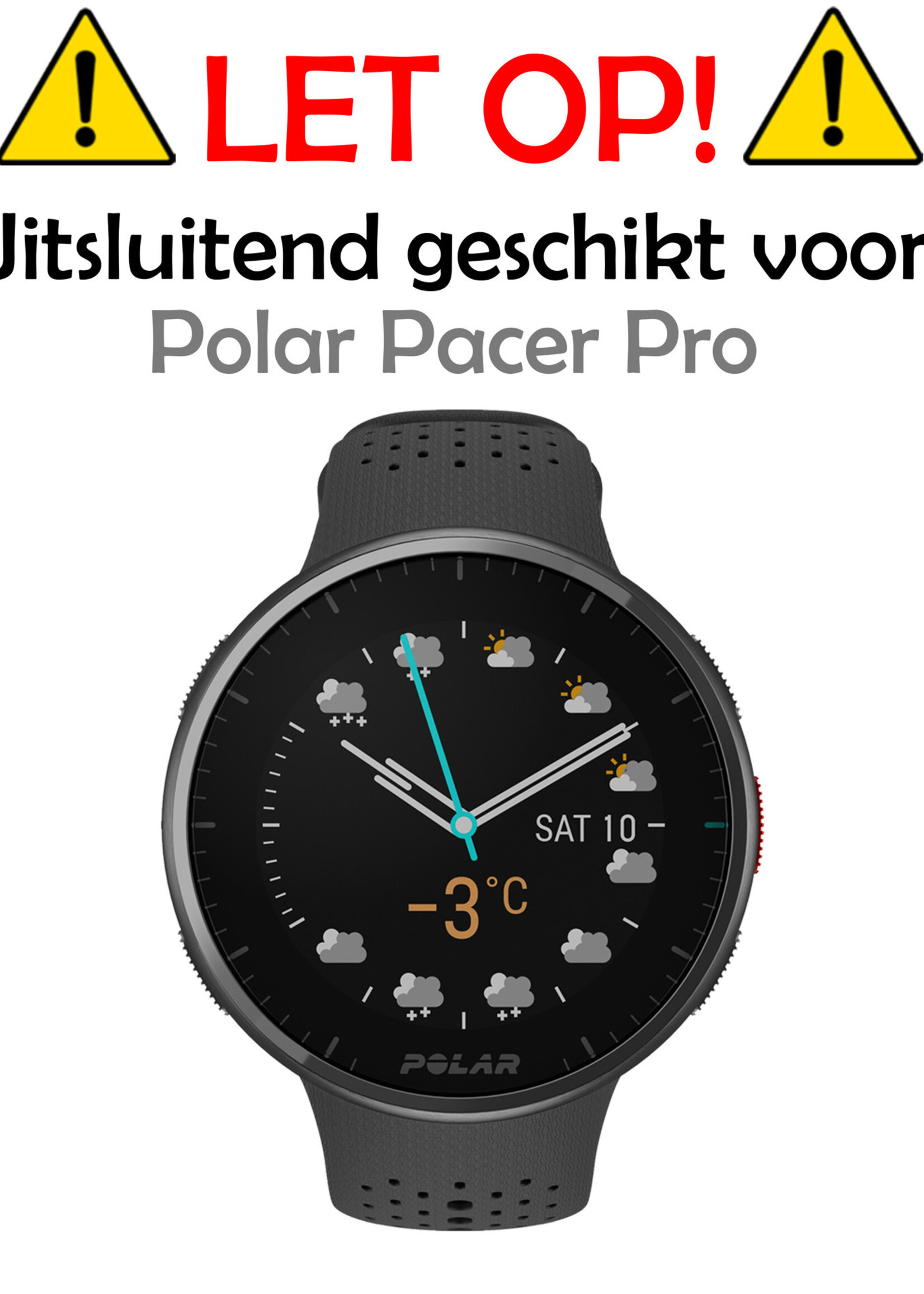 LUQ Screenprotector Geschikt voor Polar Pacer Pro Screenprotector Bescherm Glas Screen Protector - Screenprotector Geschikt voor Polar Pacer Pro Gehard Glas - 3 Stuks