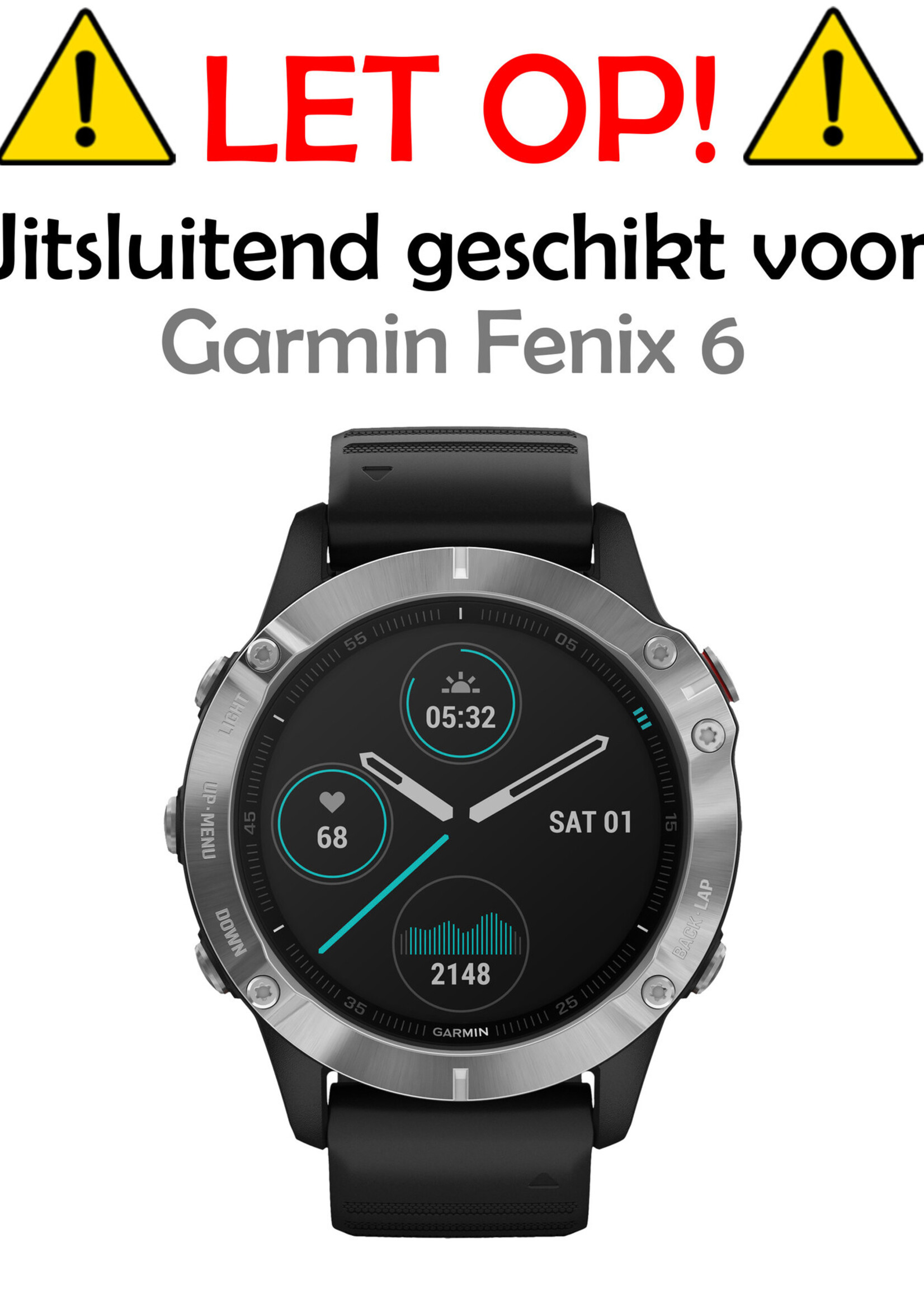 LUQ Screenprotector Geschikt voor Garmin Fenix 6 Screenprotector Bescherm Glas Screen Protector - Screenprotector Geschikt voor Garmin Fenix 6 Gehard Glas - 3 Stuks