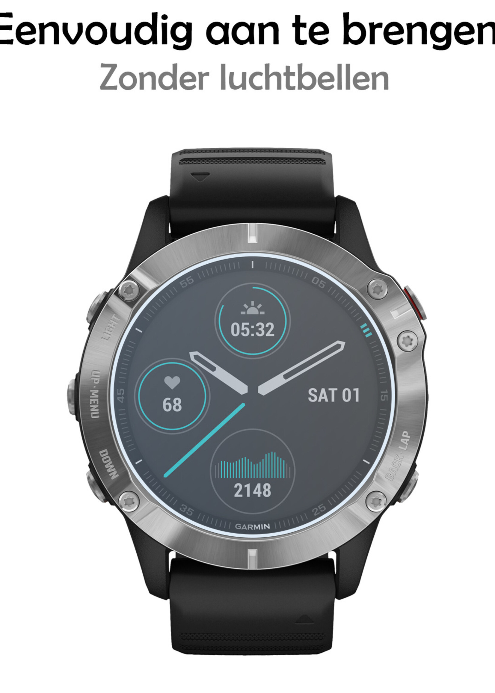 LUQ Screenprotector Geschikt voor Garmin Fenix 6s Screenprotector Bescherm Glas Screen Protector - Screenprotector Geschikt voor Garmin Fenix 6s Gehard Glas - 3 Stuks