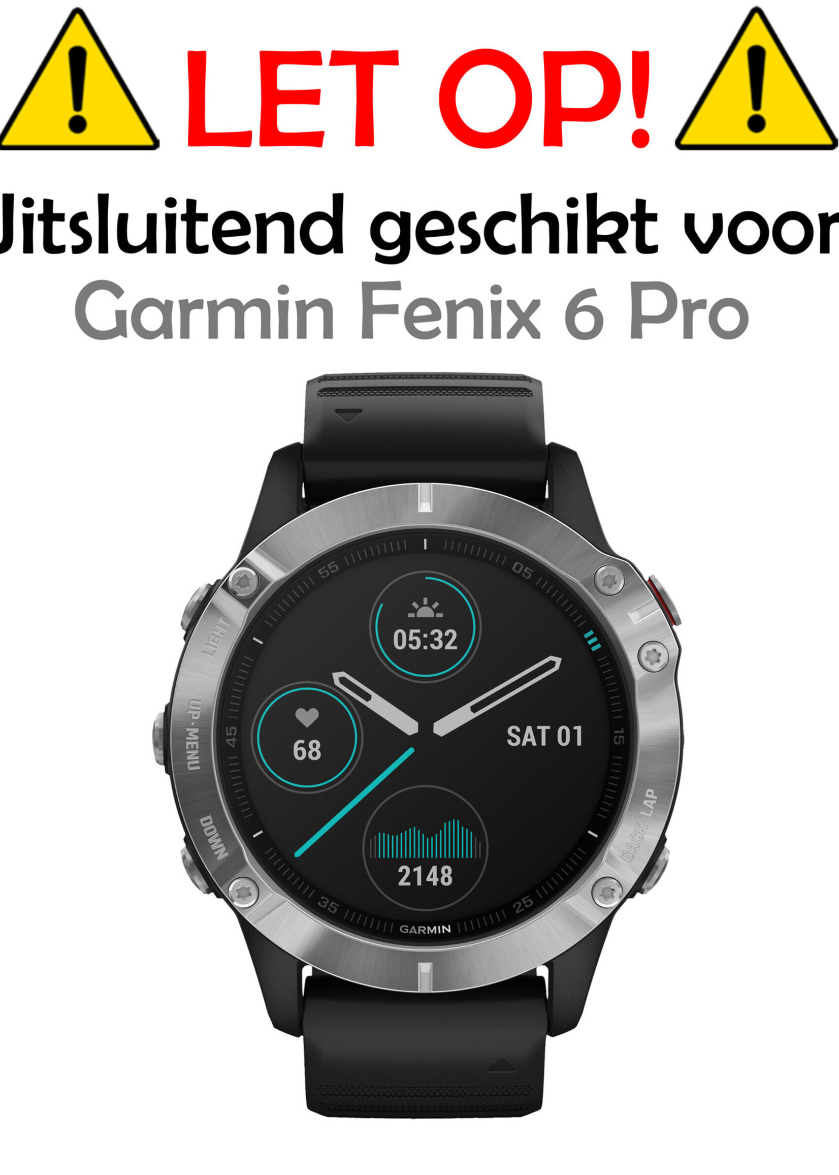 LUQ Screenprotector Geschikt voor Garmin Fenix 6 Pro Screenprotector Bescherm Glas Screen Protector - Screenprotector Geschikt voor Garmin Fenix 6 Pro Gehard Glas - 2 Stuks