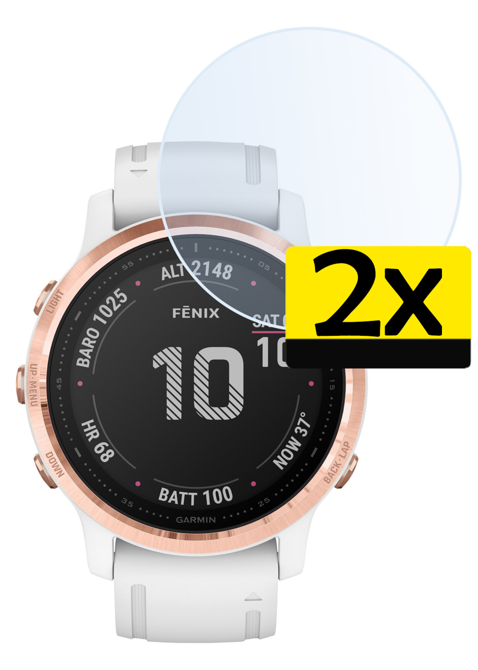 LUQ Screenprotector Geschikt voor Garmin Fenix 6s Pro Screenprotector Bescherm Glas Screen Protector - Screenprotector Geschikt voor Garmin Fenix 6s Pro Gehard Glas - 2 Stuks