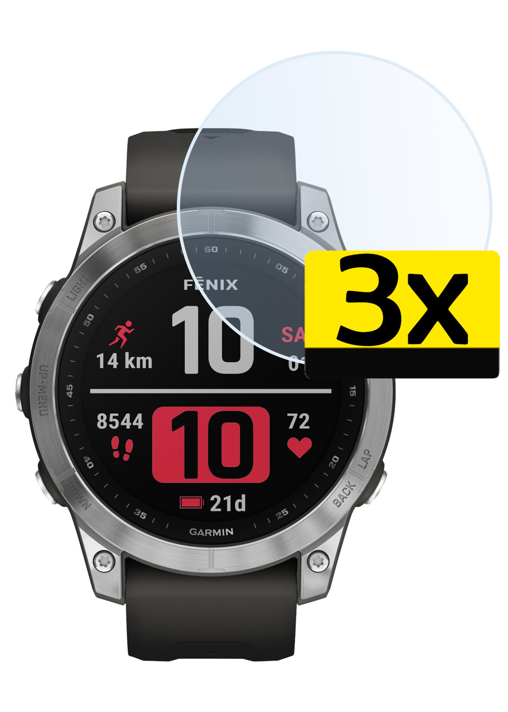 LUQ Screenprotector Geschikt voor Garmin Fenix 7 Screenprotector Bescherm Glas Screen Protector - Screenprotector Geschikt voor Garmin Fenix 7 Gehard Glas - 3 Stuks