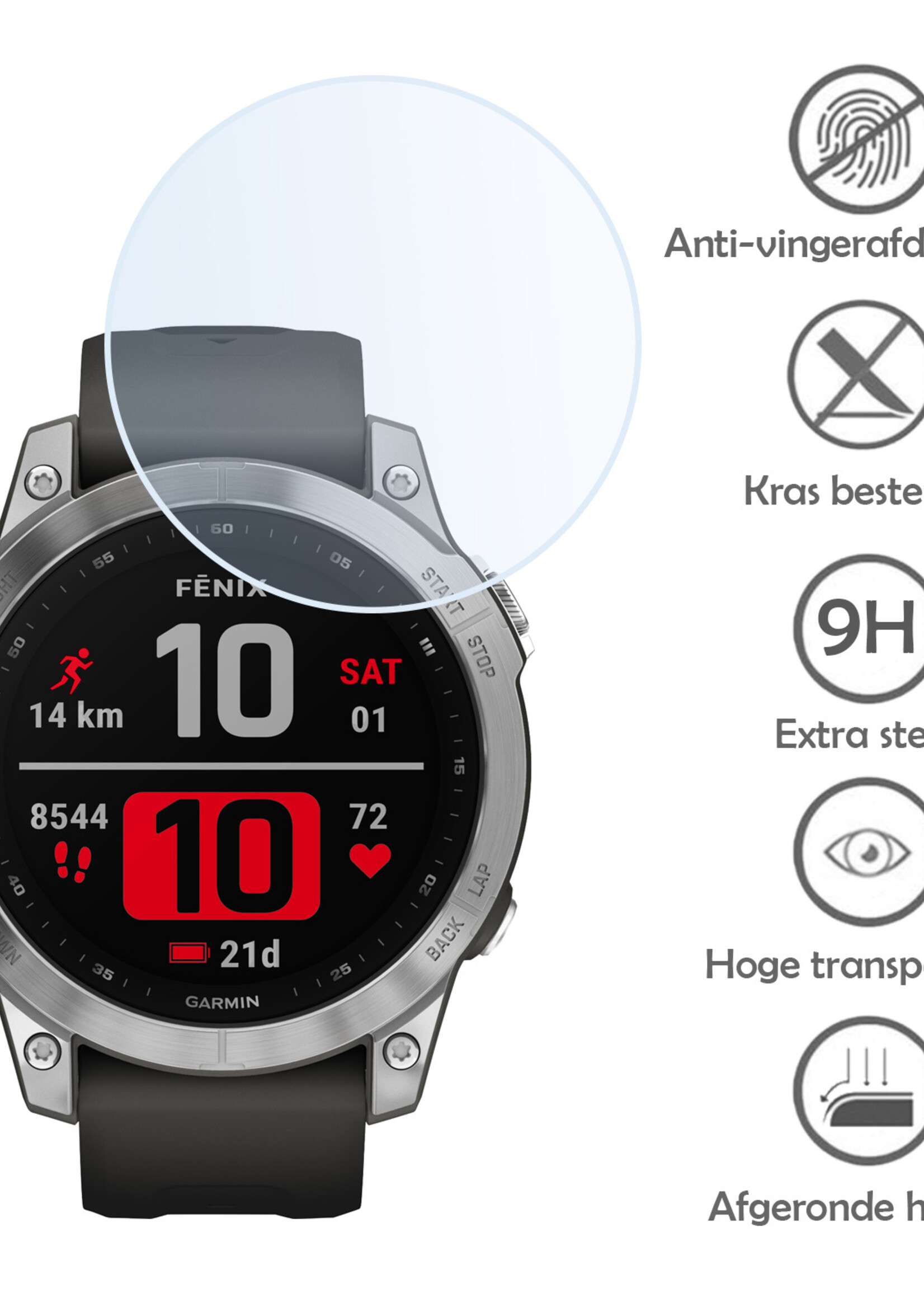 LUQ Screenprotector Geschikt voor Garmin Fenix 7X Screenprotector Bescherm Glas Screen Protector - Screenprotector Geschikt voor Garmin Fenix 7X Gehard Glas - 3 Stuks