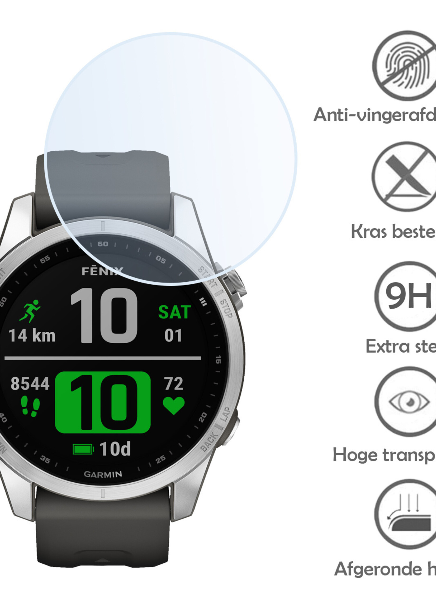 LUQ Screenprotector Geschikt voor Garmin Fenix 7S Screenprotector Bescherm Glas Screen Protector - Screenprotector Geschikt voor Garmin Fenix 7S Gehard Glas