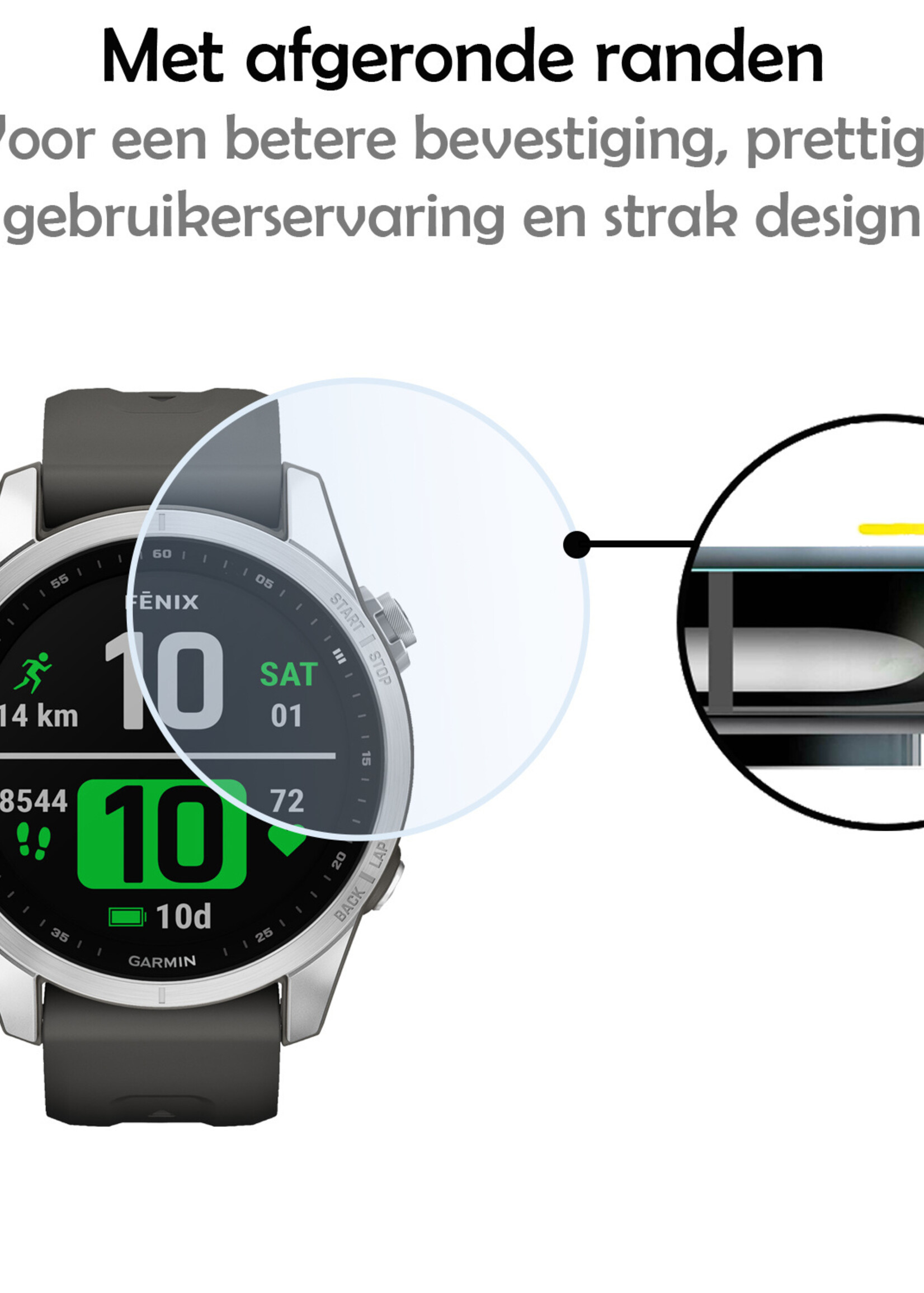 LUQ Screenprotector Geschikt voor Garmin Fenix 7S Screenprotector Bescherm Glas Screen Protector - Screenprotector Geschikt voor Garmin Fenix 7S Gehard Glas - 2 Stuks