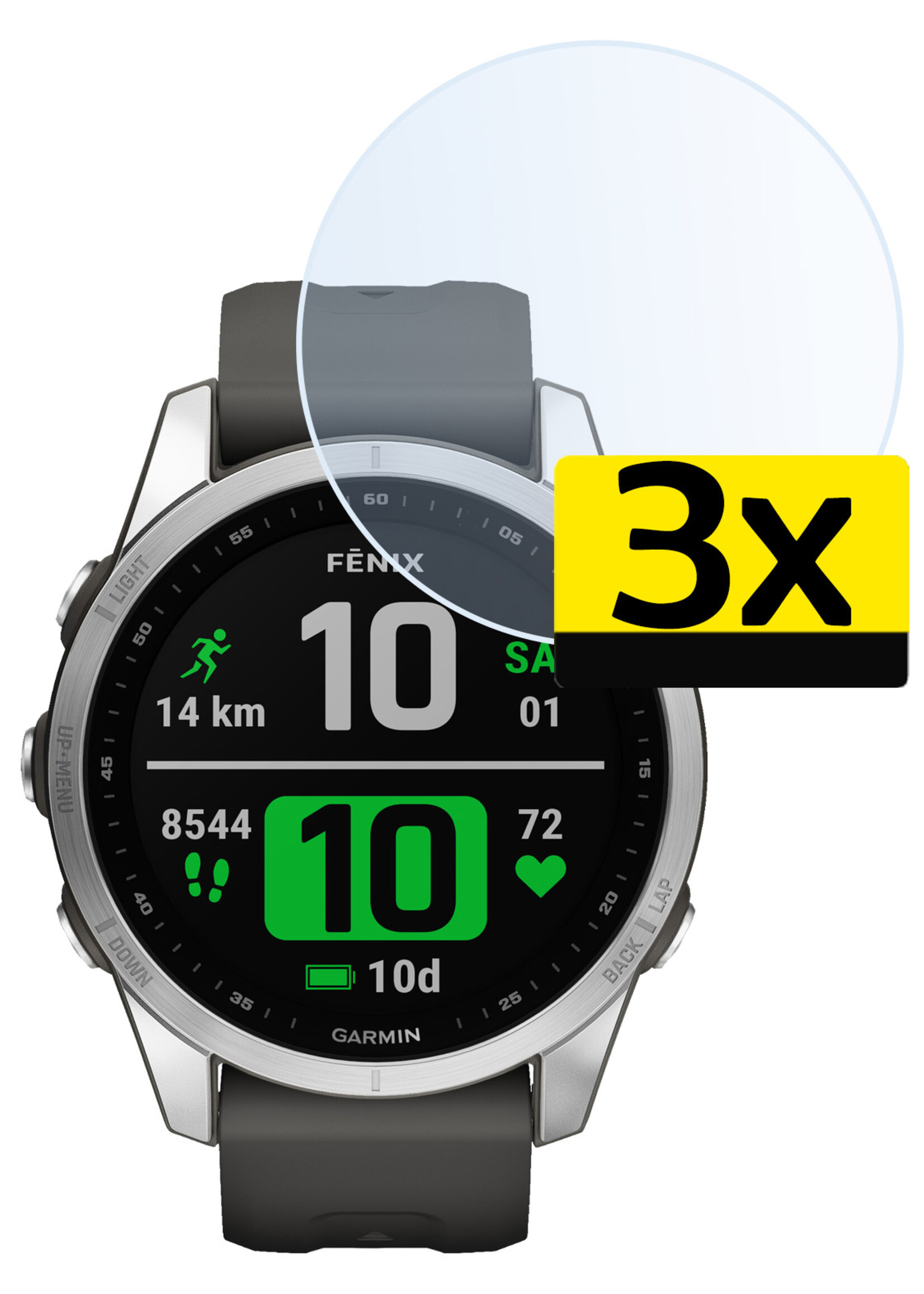 LUQ Screenprotector Geschikt voor Garmin Fenix 7S Screenprotector Bescherm Glas Screen Protector - Screenprotector Geschikt voor Garmin Fenix 7S Gehard Glas - 3 Stuks