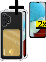 LUQ LUQ Samsung Galaxy A32 4G Hoesje Shockproof Pashouder Met 2x Screenprotector