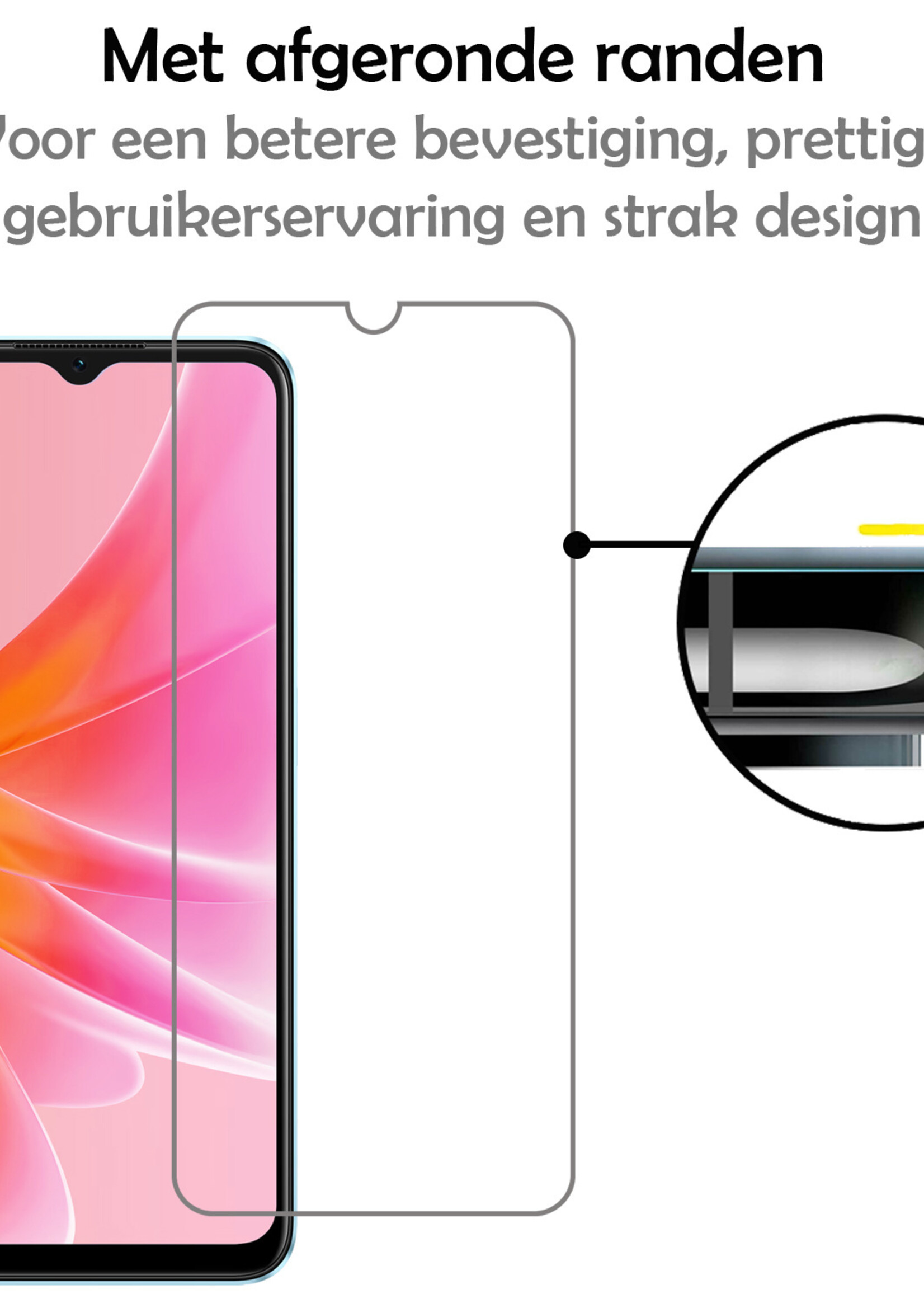 LUQ Screenprotector Geschikt voor OPPO A17 Screenprotector Beschermglas Gehard Glas - Screenprotector Geschikt voor OPPO A17 Screenprotector Glas