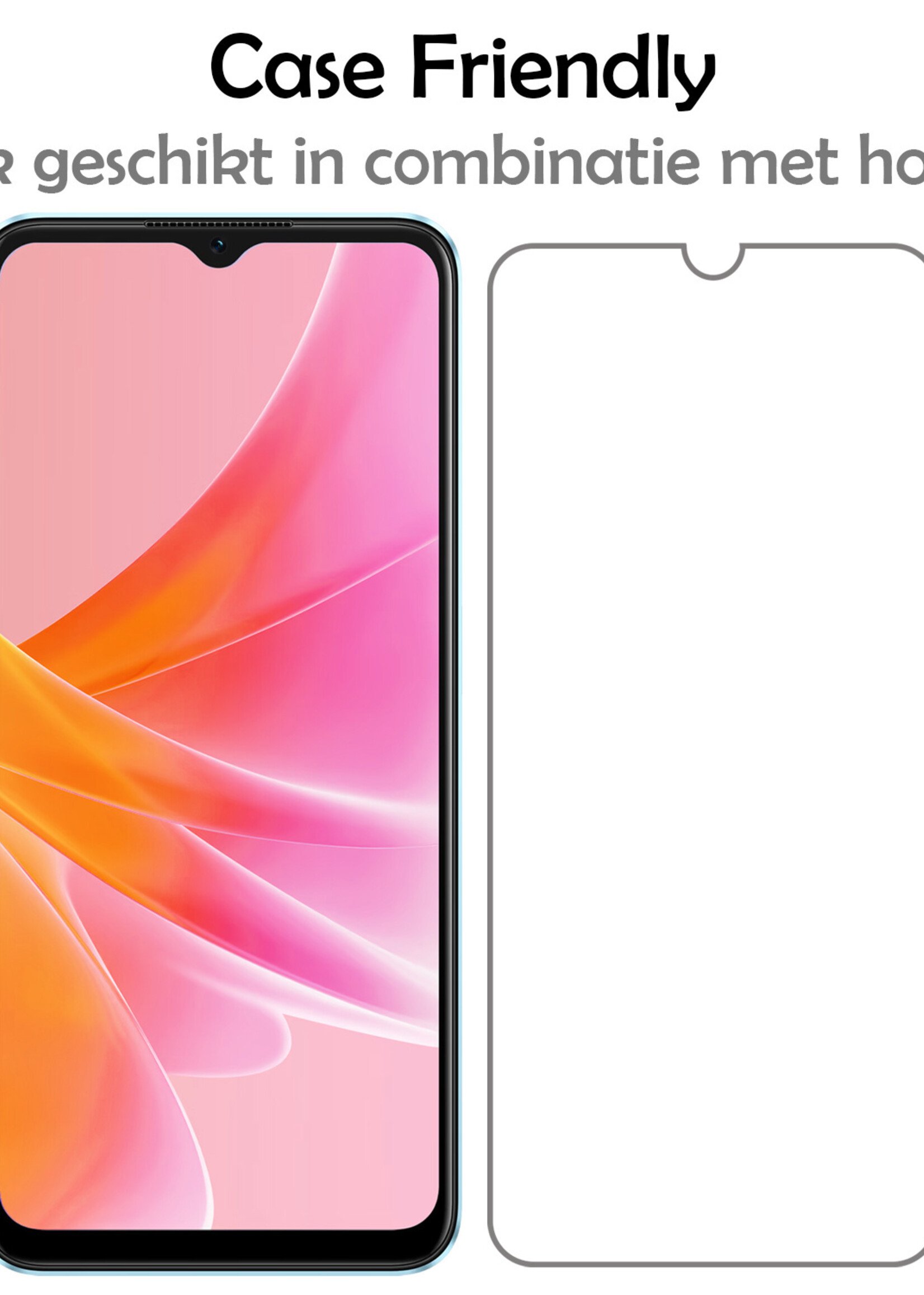 LUQ Screenprotector Geschikt voor OPPO A17 Screenprotector Beschermglas Gehard Glas - Screenprotector Geschikt voor OPPO A17 Screenprotector Glas