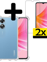 LUQ LUQ OPPO A17 Hoesje Shockproof Met 2x Screenprotector