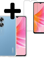 LUQ LUQ OPPO A17 Hoesje Siliconen Met Screenprotector - Transparant