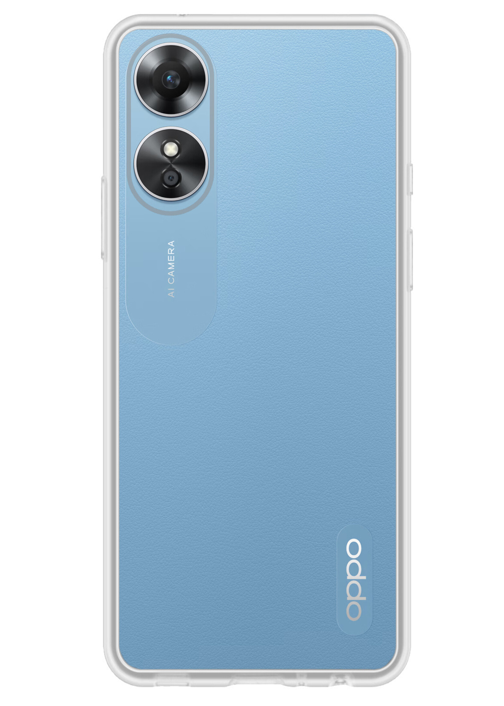 LUQ Hoesje Geschikt voor OPPO A17 Hoesje Siliconen Case Met 2x Screenprotector - Hoes Geschikt voor OPPO A17 Hoes Siliconen - Transparant