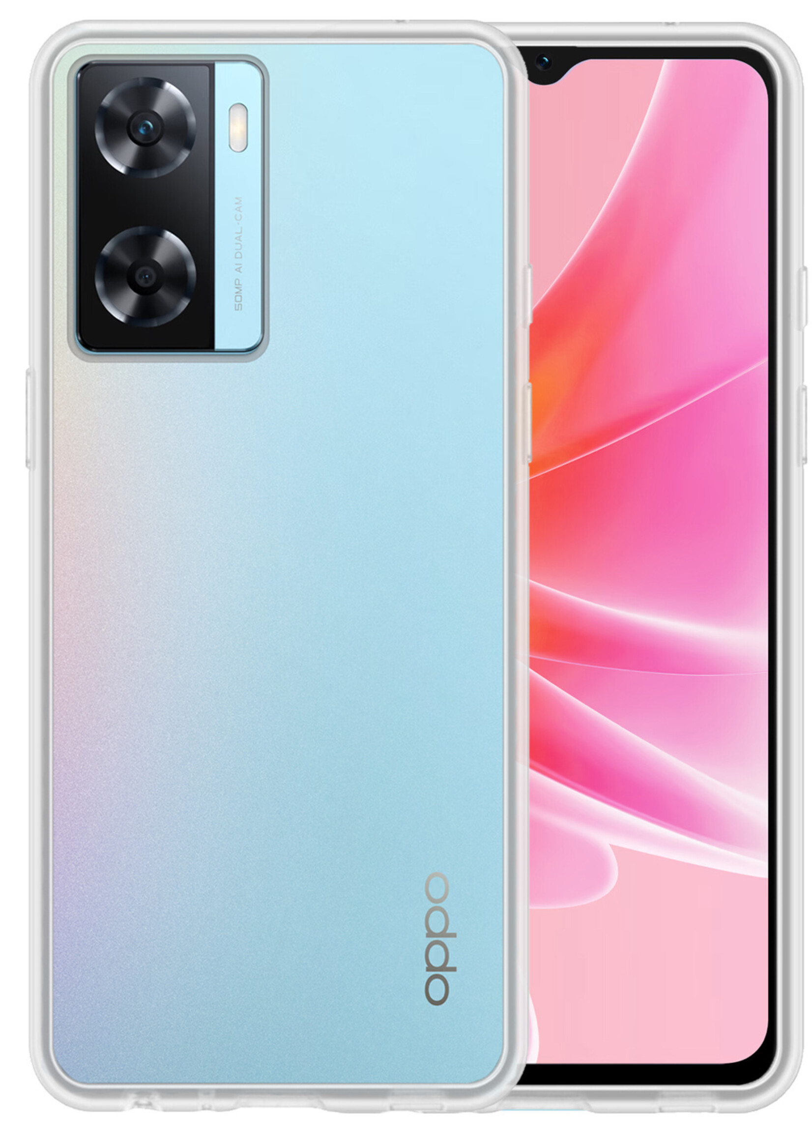 LUQ Hoesje Geschikt voor OPPO A57 Hoesje Shockproof Case Siliconen - Hoes Geschikt voor OPPO A57 Hoes Cover Siliconen - Transparant