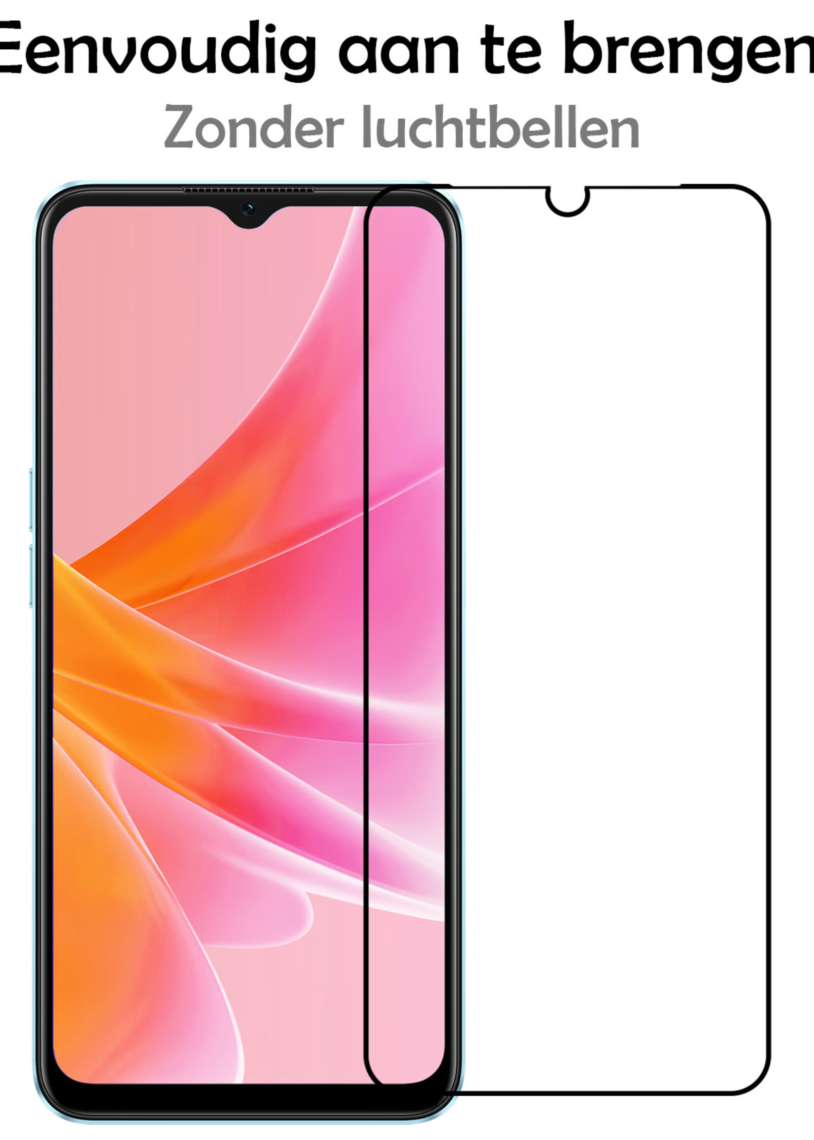 LUQ Screenprotector Geschikt voor OPPO A57 Screenprotector Glas Full Cover - Screenprotector Geschikt voor OPPO A57 Screenprotector Full Cover - 2 Stuks