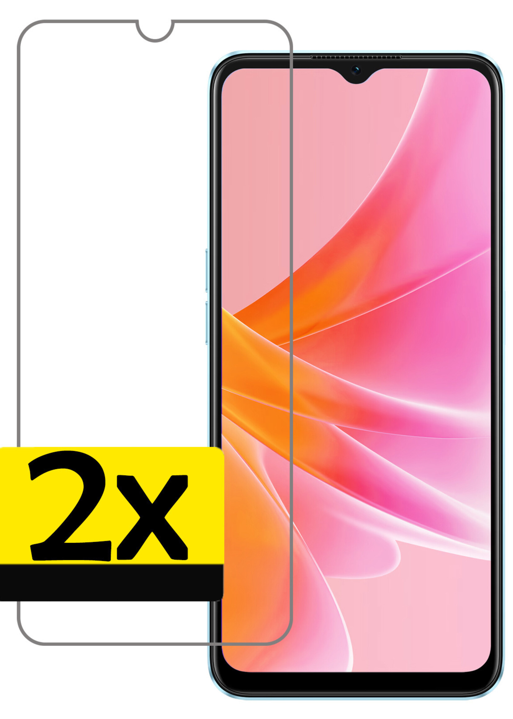 LUQ Screenprotector Geschikt voor OPPO A57s Screenprotector Beschermglas Gehard Glas - Screenprotector Geschikt voor OPPO A57s Screenprotector Glas - 2 Stuks