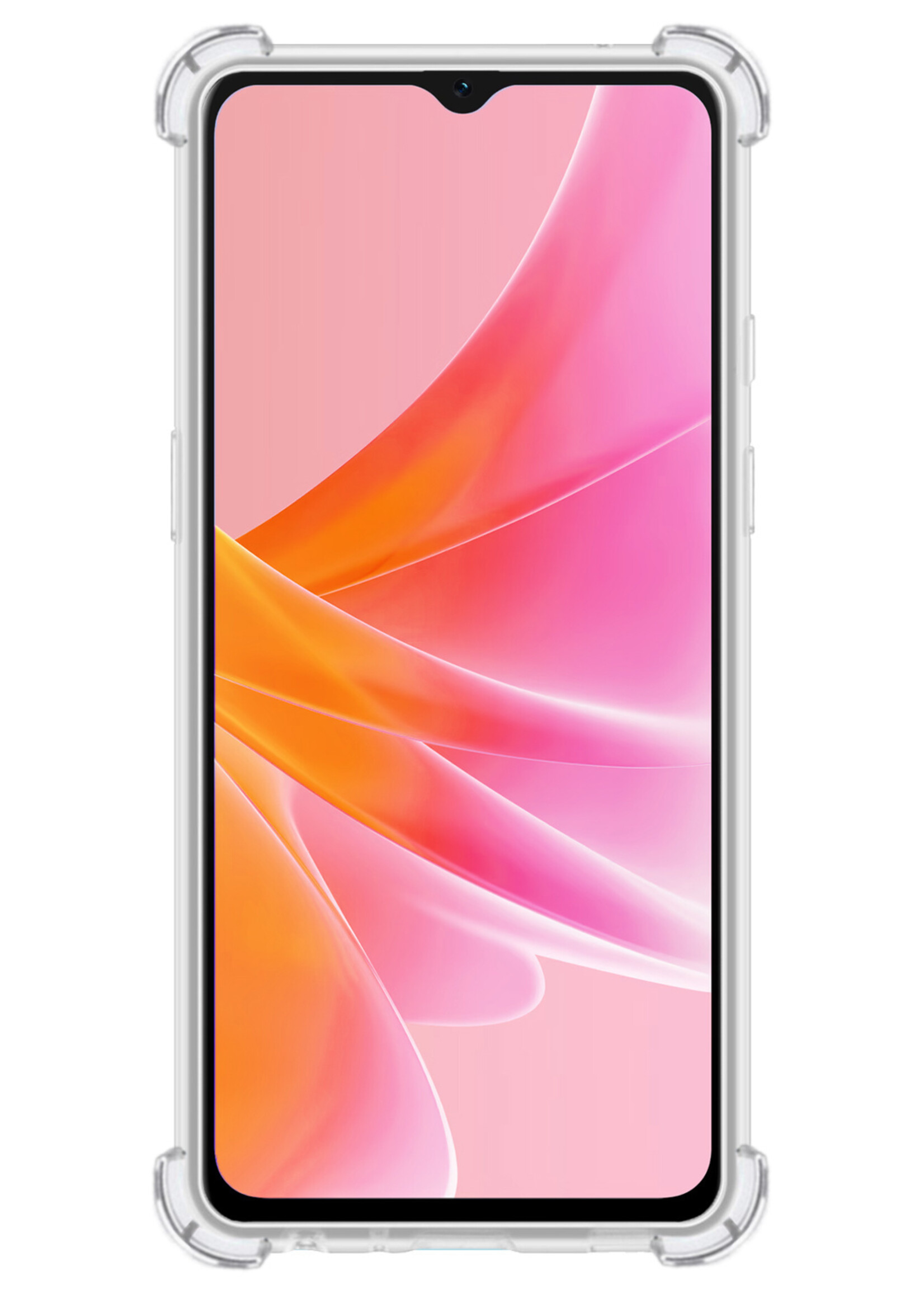 LUQ Hoesje Geschikt voor OPPO A57s Hoesje Shockproof Case Siliconen Met 2x Screenprotector - Hoes Geschikt voor OPPO A57s Hoes Cover Siliconen - Transparant