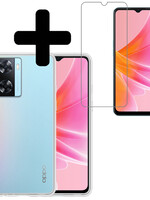 LUQ LUQ OPPO A57s Hoesje Siliconen Met Screenprotector - Transparant