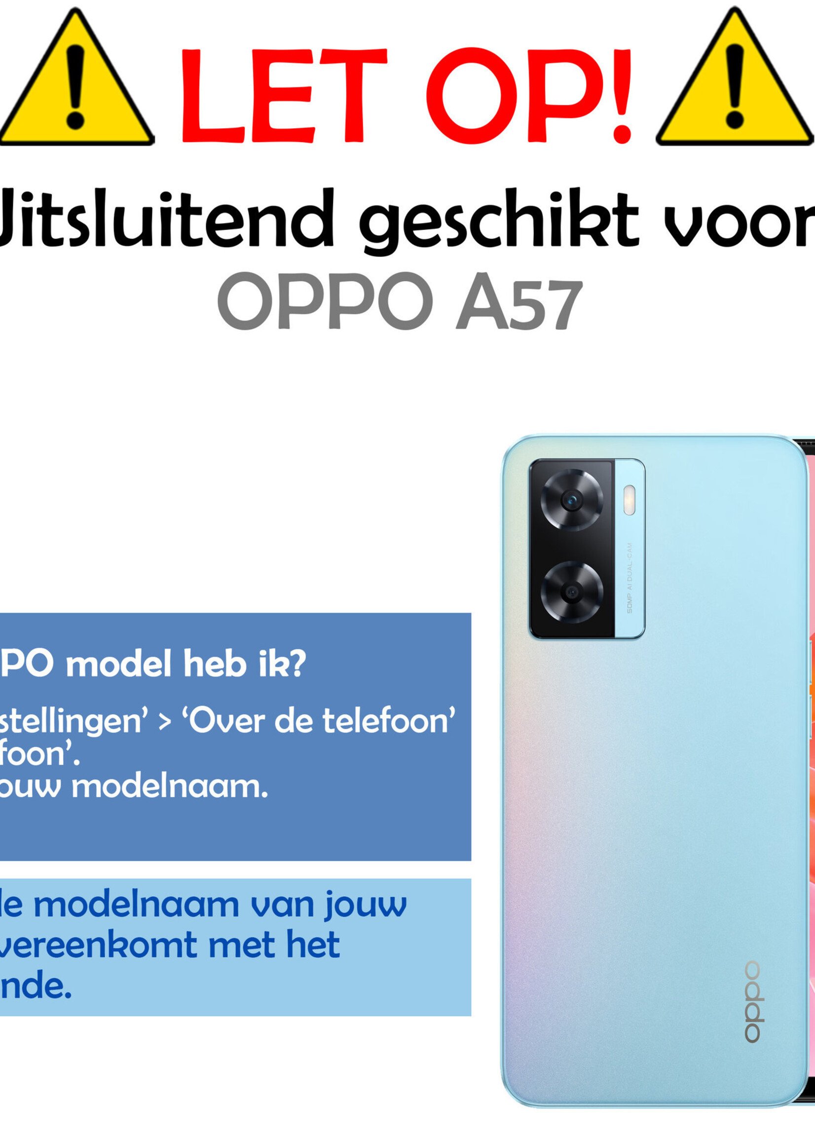 LUQ Hoesje Geschikt voor OPPO A57s Hoesje Siliconen Case Met Screenprotector - Hoes Geschikt voor OPPO A57s Hoes Siliconen - Transparant