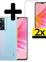 LUQ LUQ OPPO A57s Hoesje Siliconen Met 2x Screenprotector - Transparant