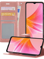 LUQ LUQ OPPO A17 Hoesje Bookcase - Rose Goud