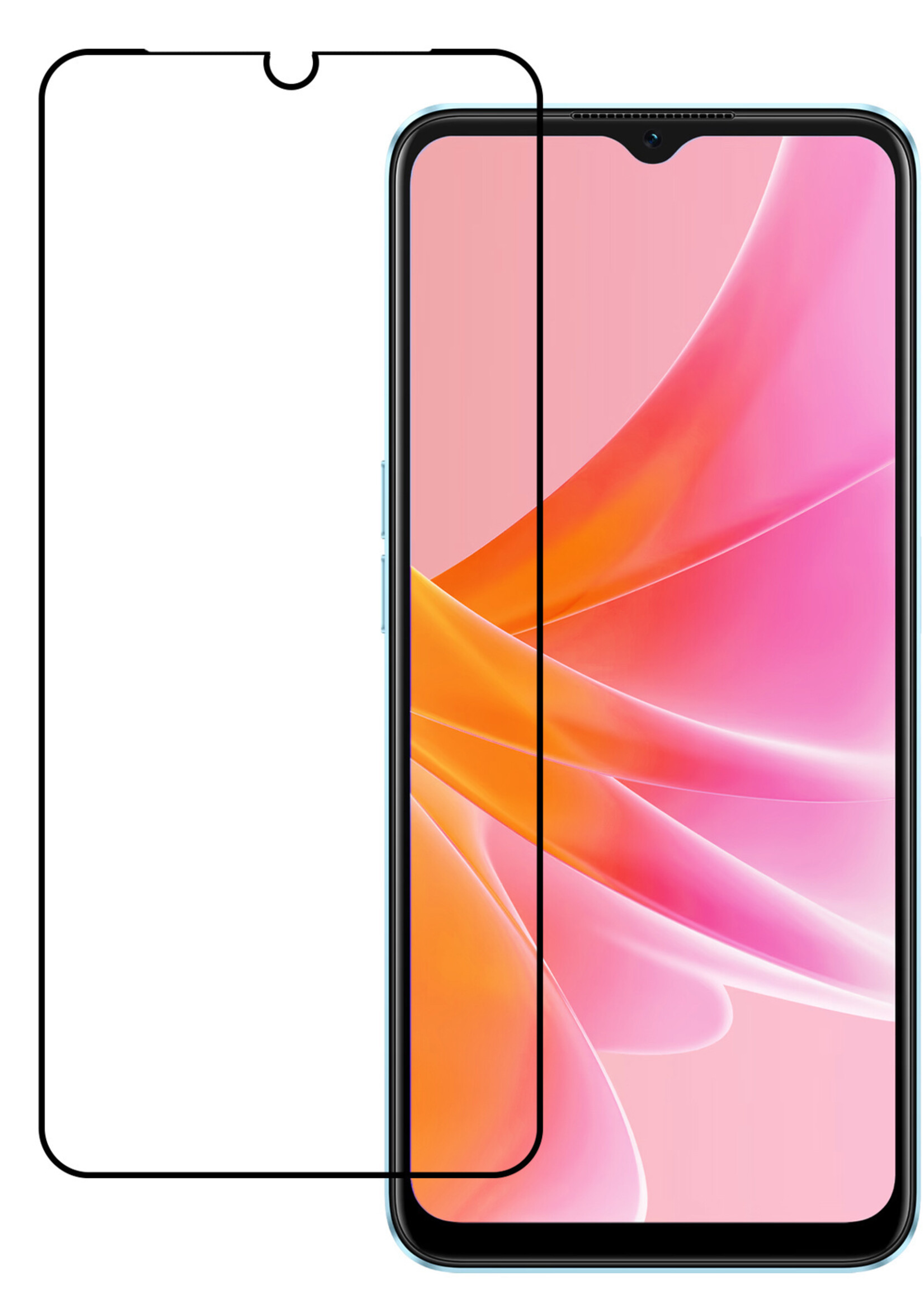 LUQ Screenprotector Geschikt voor OPPO A57s Screenprotector Glas Full Cover - Screenprotector Geschikt voor OPPO A57s Screenprotector Full Cover