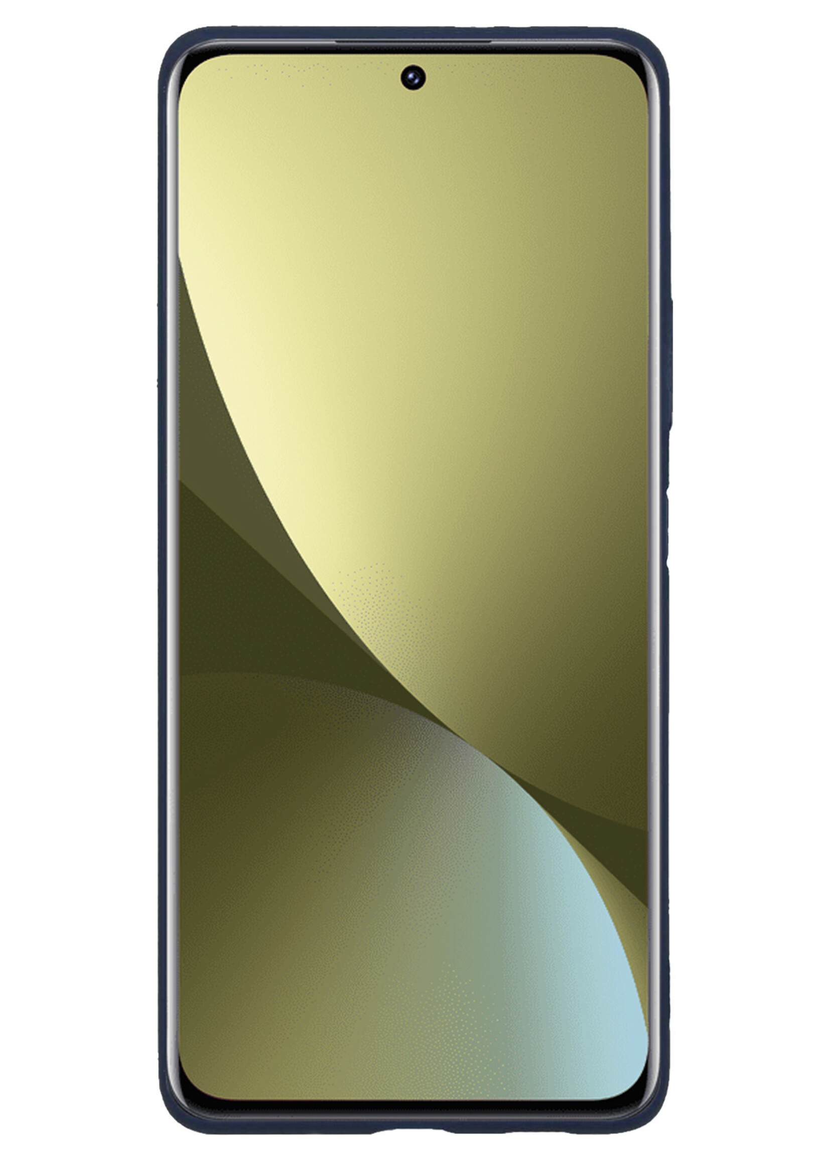 LUQ Hoesje Geschikt voor Xiaomi 12 Hoesje Siliconen Case Met Screenprotector - Hoes Geschikt voor Xiaomi 12 Hoes Siliconen - Donkerblauw