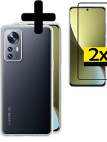 LUQ LUQ Xiaomi 12 Hoesje Siliconen Met 2x Screenprotector - Transparant