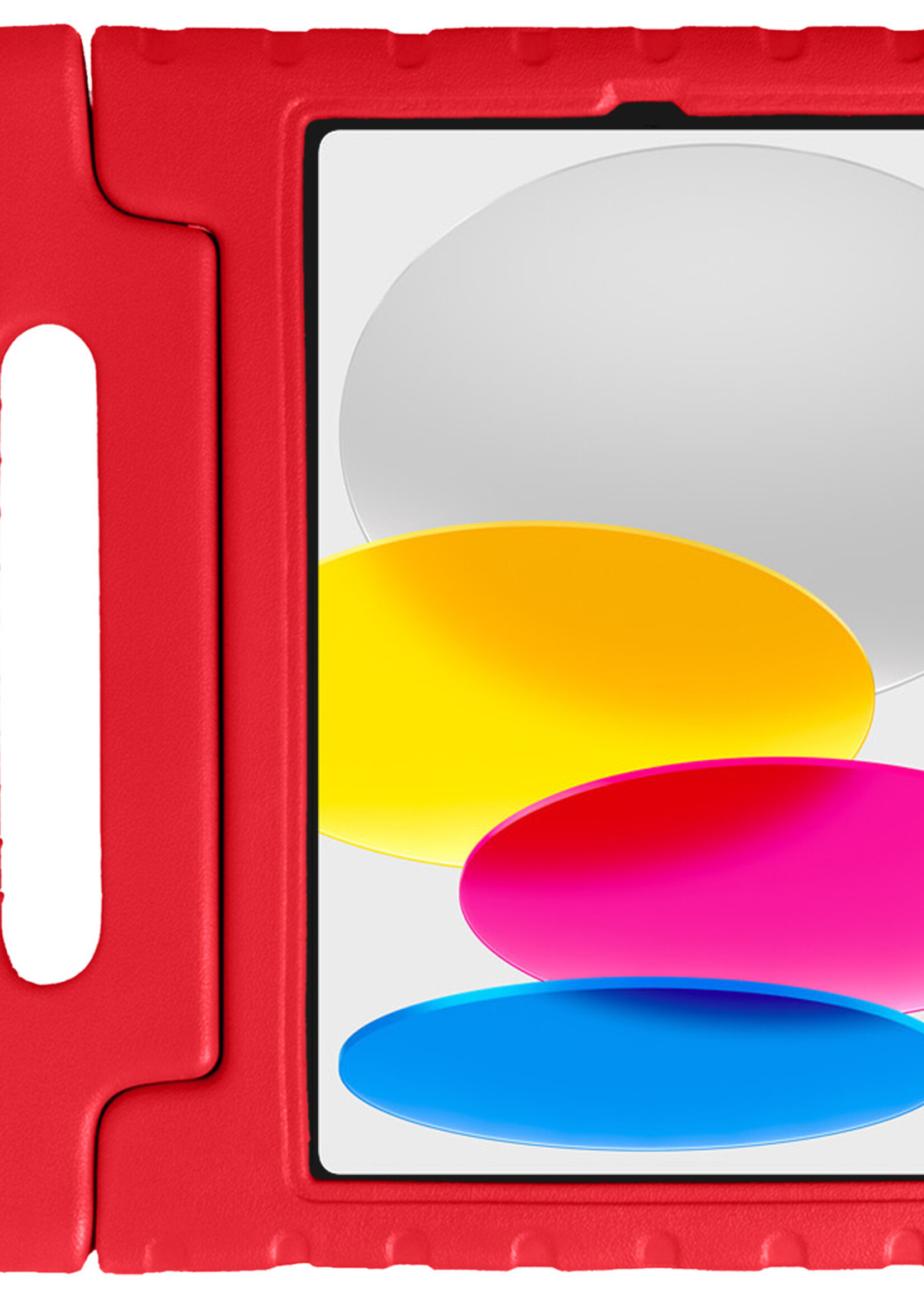 LUQ Hoes Geschikt voor iPad 2022 Hoes Kinder Hoesje Kids Case Kinderhoes Shockproof - Hoesje Geschikt voor iPad 10 Hoesje Kidscase - Rood