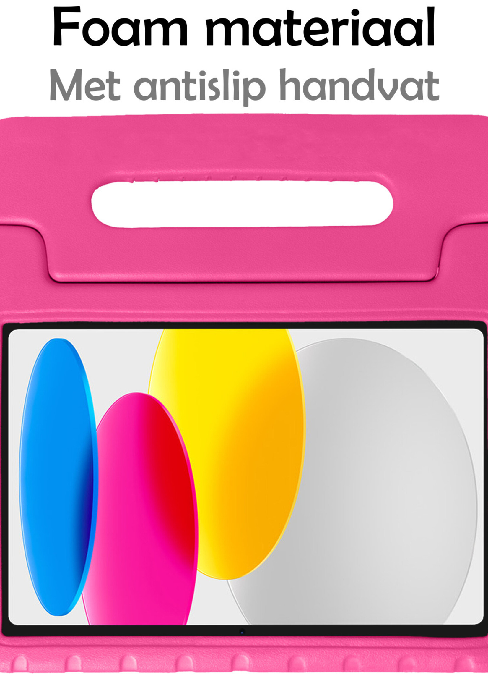 LUQ Hoes Geschikt voor iPad 2022 Hoes Kinder Hoesje Kids Case Kinderhoes Shockproof - Hoesje Geschikt voor iPad 10 Hoesje Kidscase - Roze