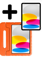 LUQ iPad 2022 Kinderhoes Met Screenprotector - Oranje