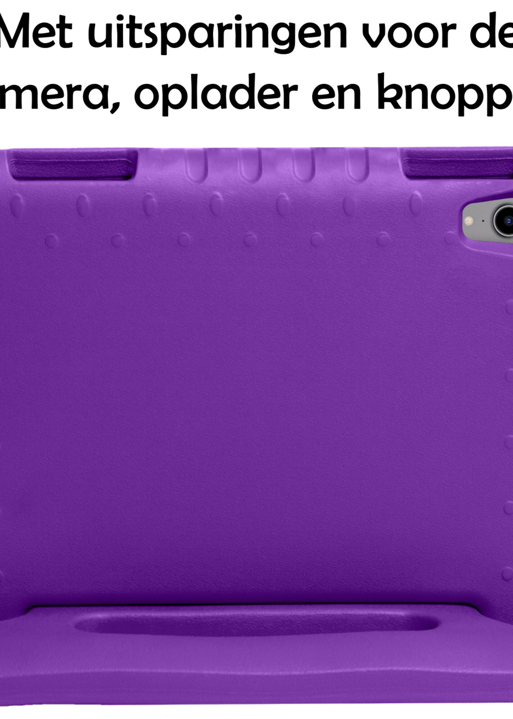 LUQ Hoes Geschikt voor iPad 2022 Hoes Kinder Hoesje Kids Case Kinderhoes Shockproof Met Screenprotector - Hoesje Geschikt voor iPad 10 Hoesje Kidscase - Paars