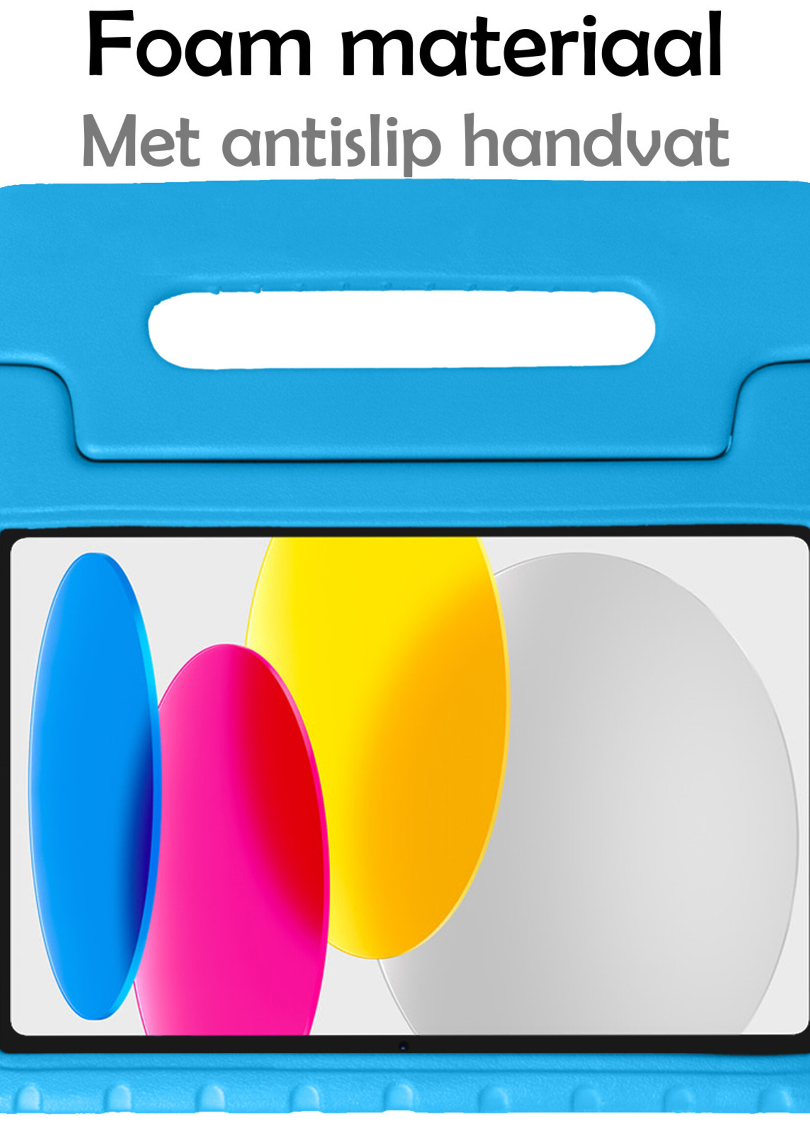 LUQ Hoes Geschikt voor iPad 2022 Hoes Kinder Hoesje Kids Case Kinderhoes Shockproof Met 2x Screenprotector - Hoesje Geschikt voor iPad 10 Hoesje Kidscase - Blauw