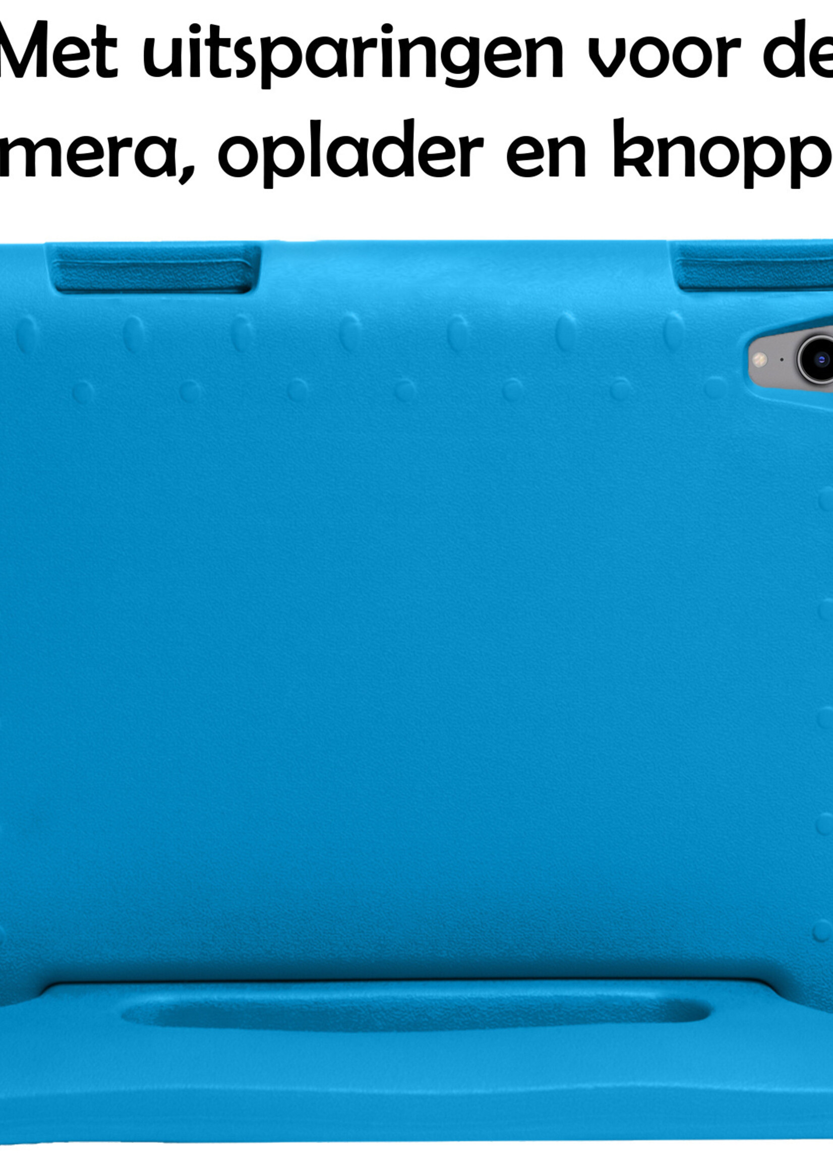 LUQ Hoes Geschikt voor iPad 2022 Hoes Kinder Hoesje Kids Case Kinderhoes Shockproof Met 2x Screenprotector - Hoesje Geschikt voor iPad 10 Hoesje Kidscase - Blauw